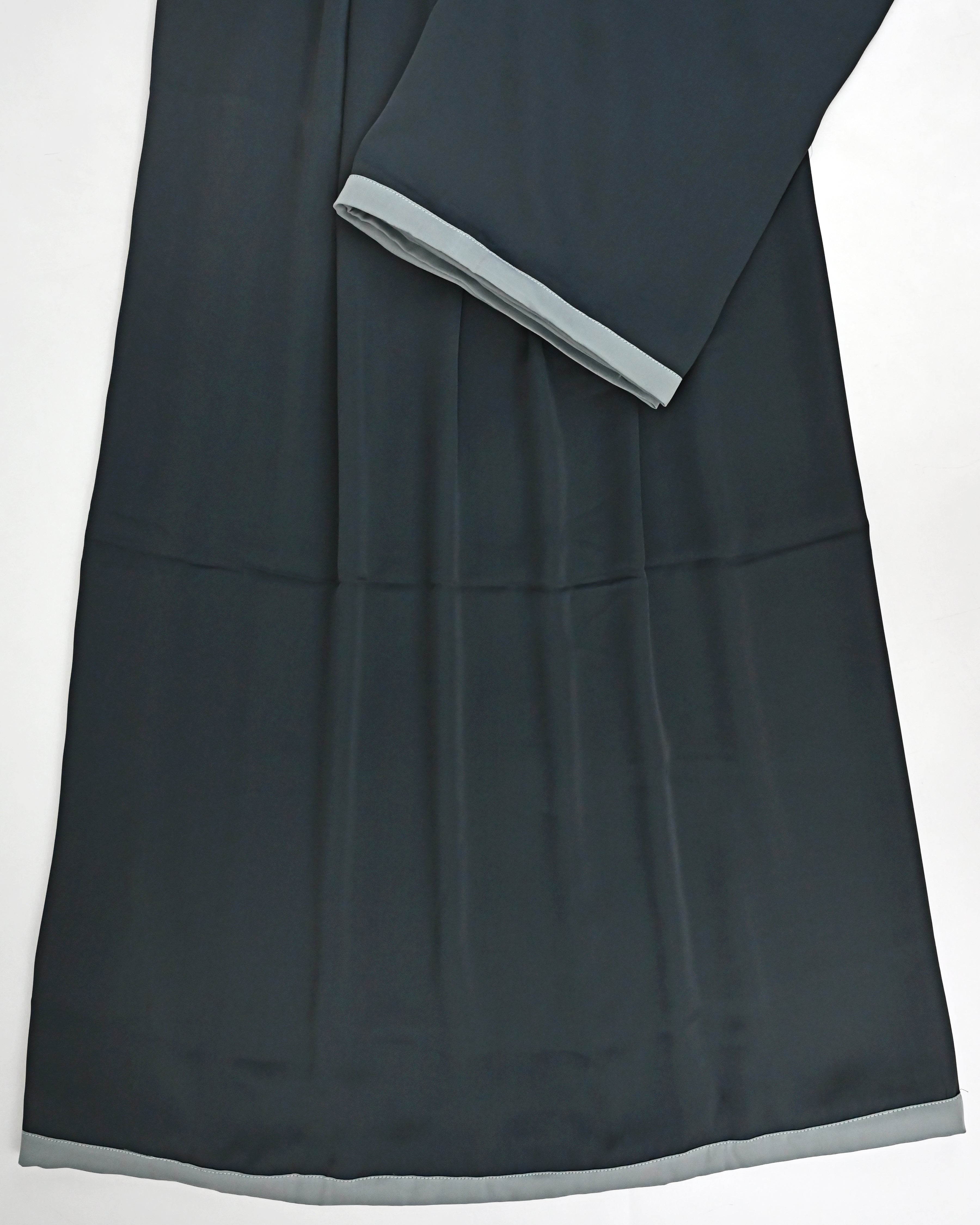 Gunmetal Grey Abaya Ohbat Rida With Small Blue Patti