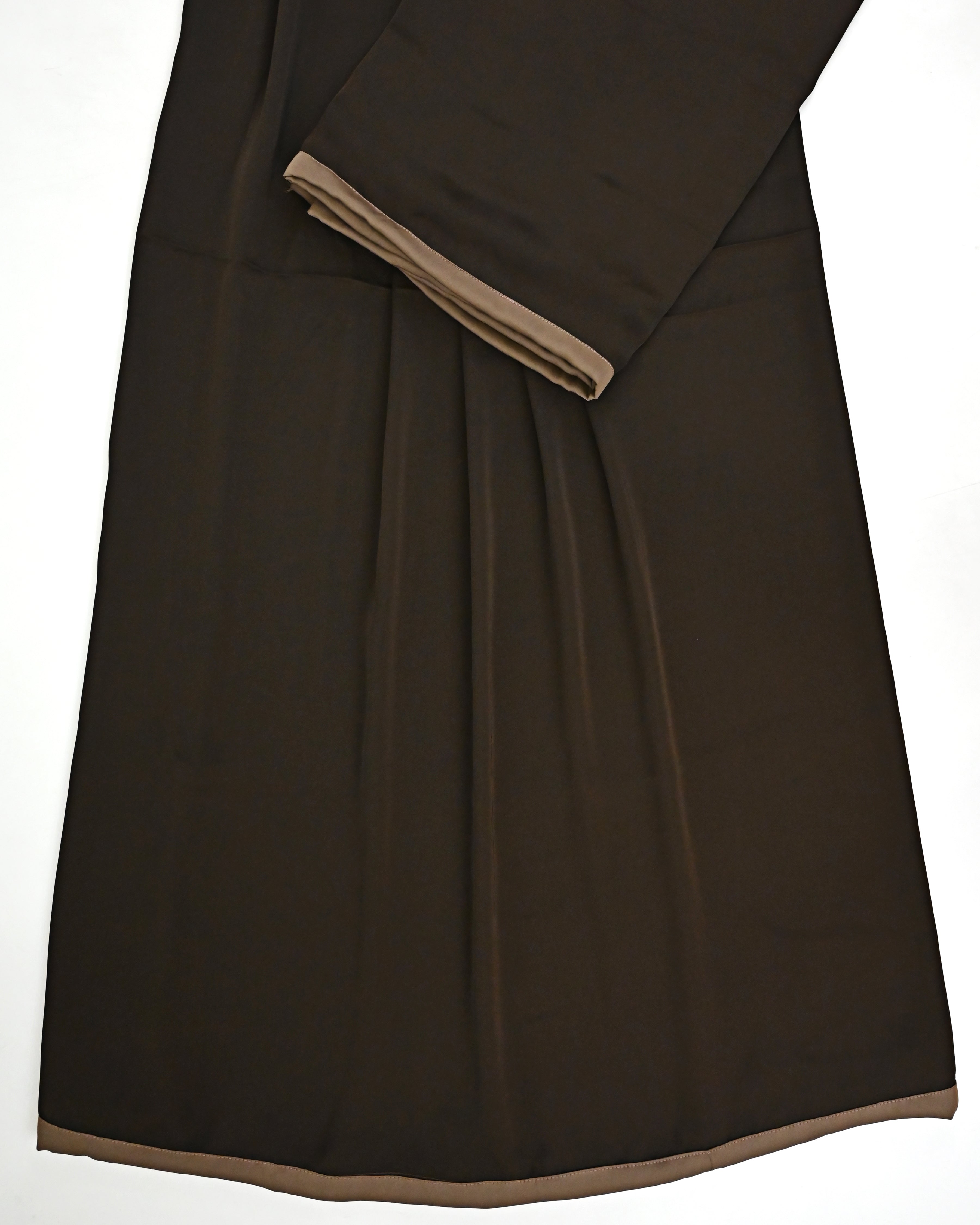 Coffee Brown Abaya Ohbat Rida With Smart Light Brown Panel