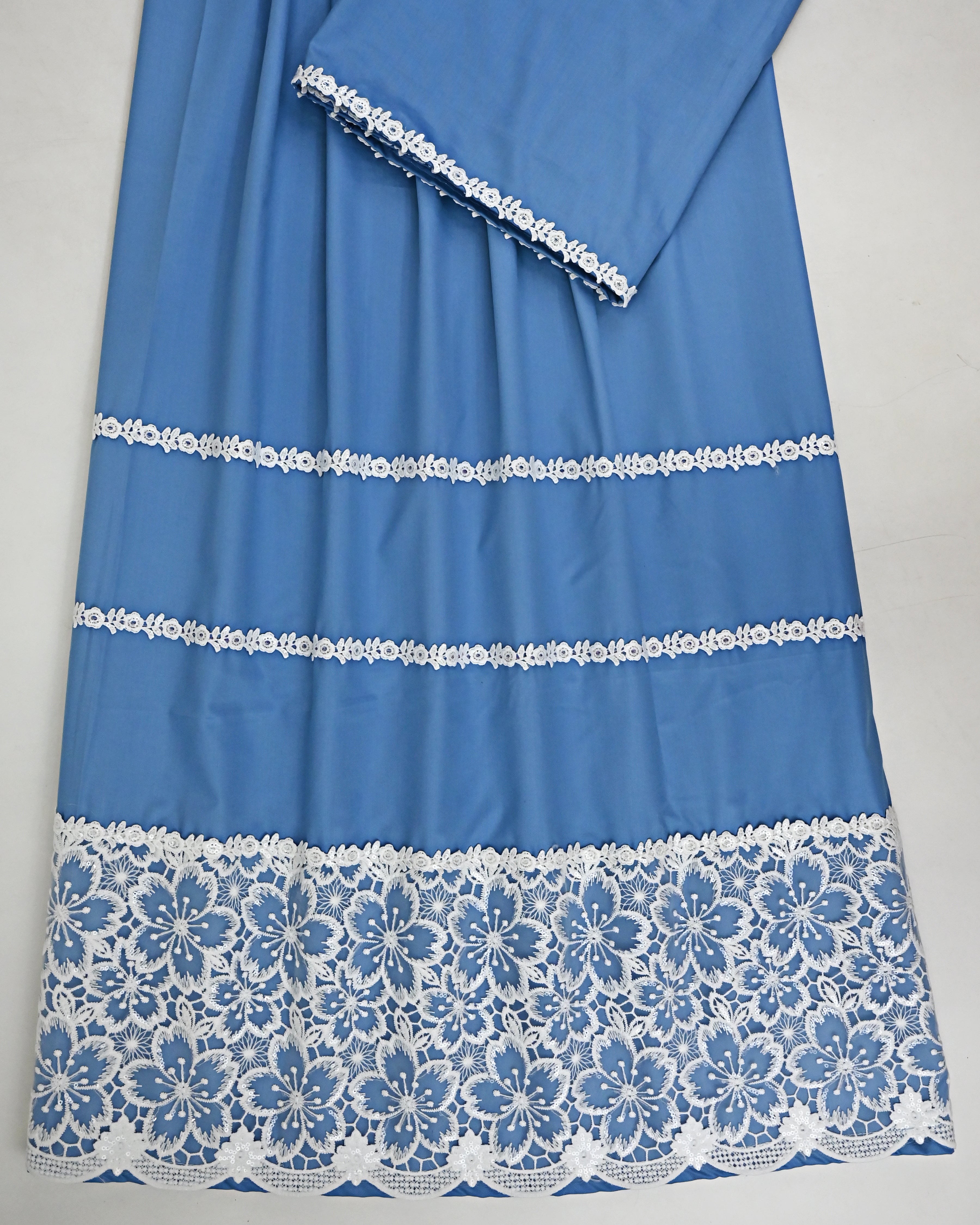 Yale Blue Rida With Smart Floral White Lacing