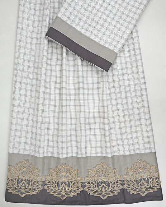Smart Checks Print Rida With Smart Pattern & Smart Floral Lace