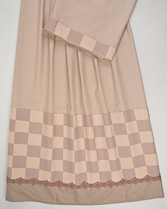 Light Beige Rida With Smart Chess Panel & Lace-1300/-