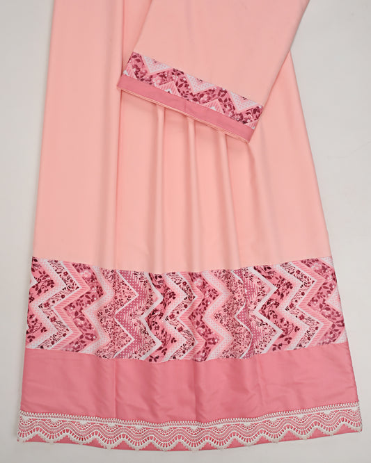Light Pink Rida With Smart Chevron Floral Panel & Lace