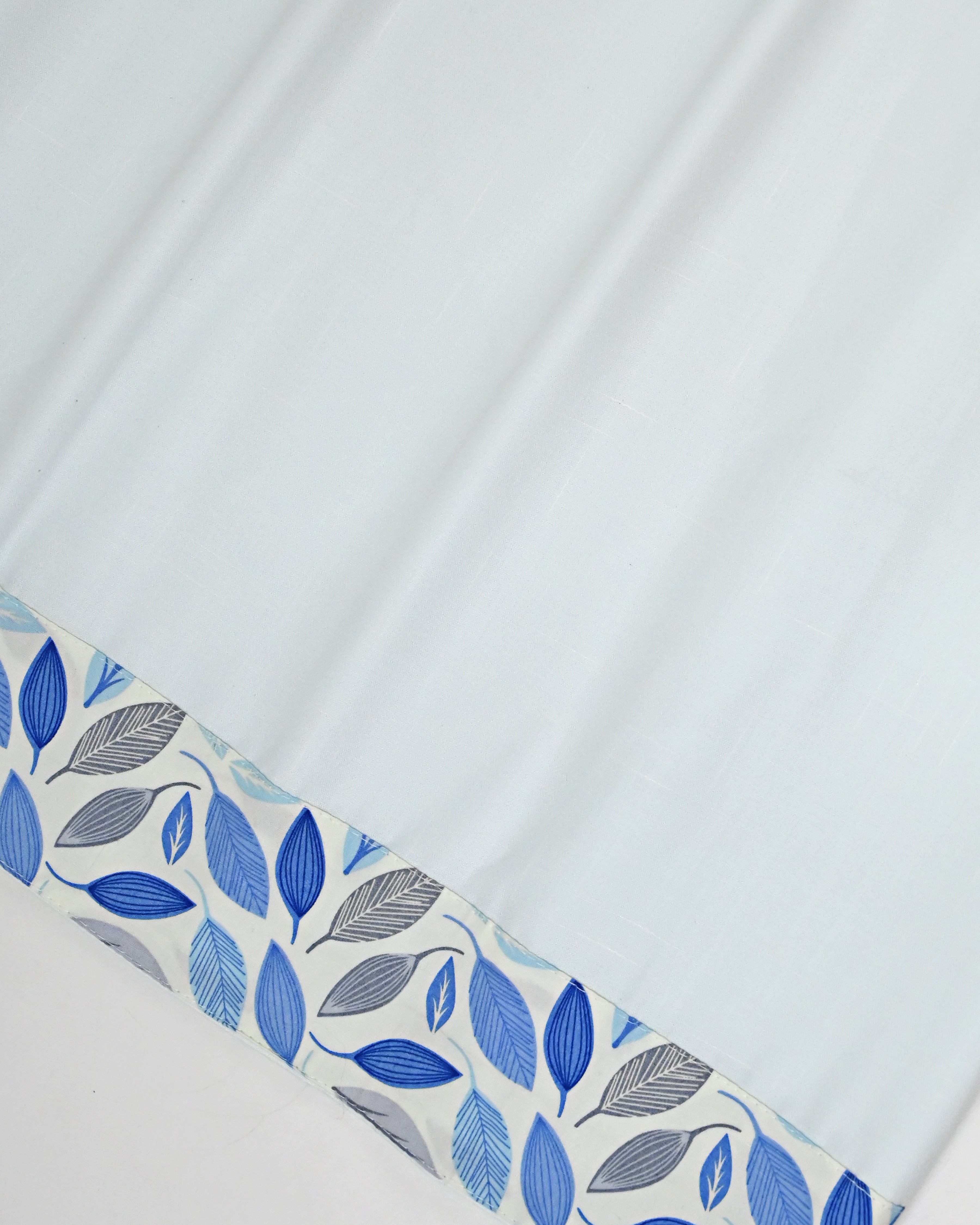 Light Blue Ohbat Rida With Smart Leafy Print Panel