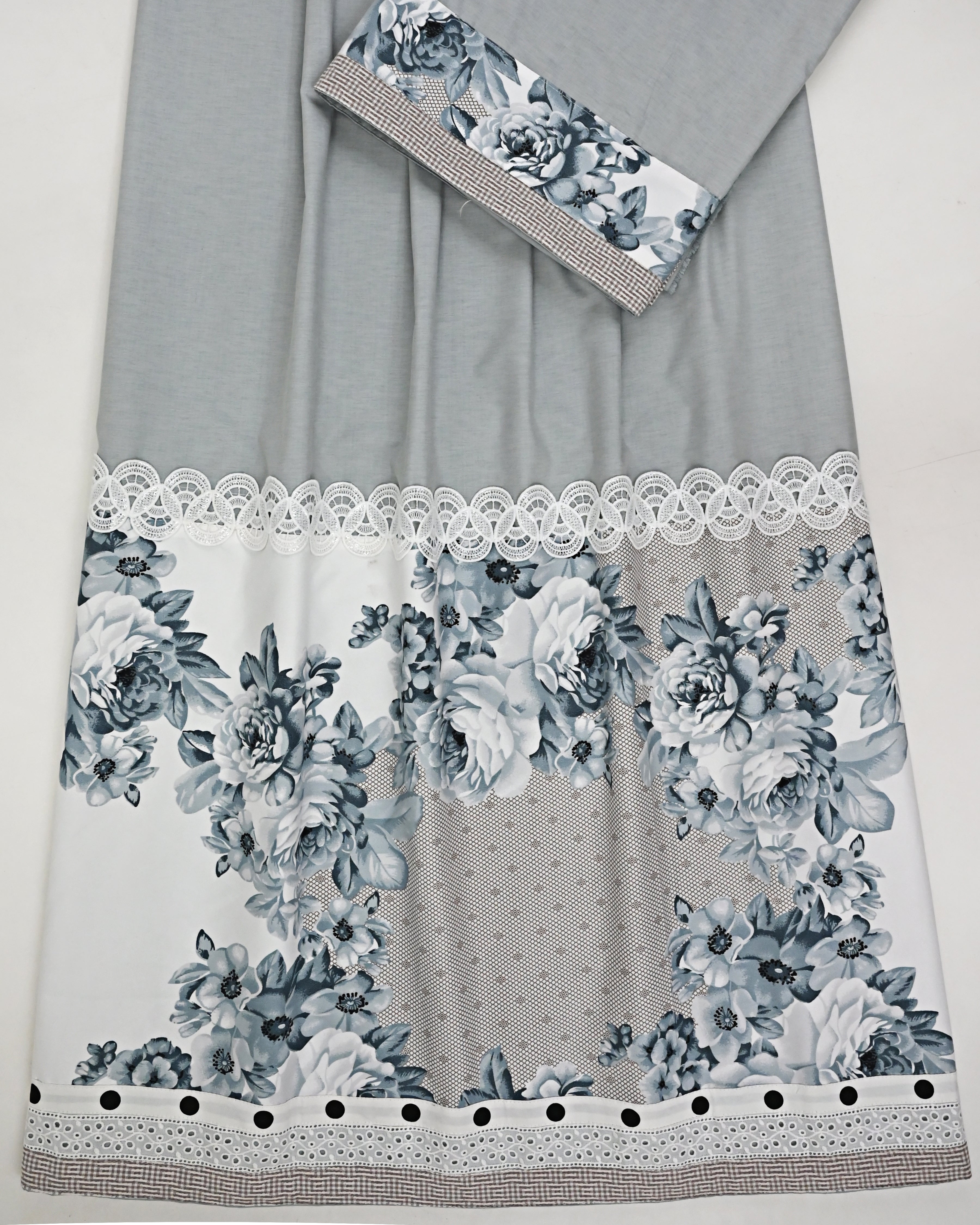 Ash Grey Rida With Smart Floral Panel Smart Look & Smart Lacing-2150/-