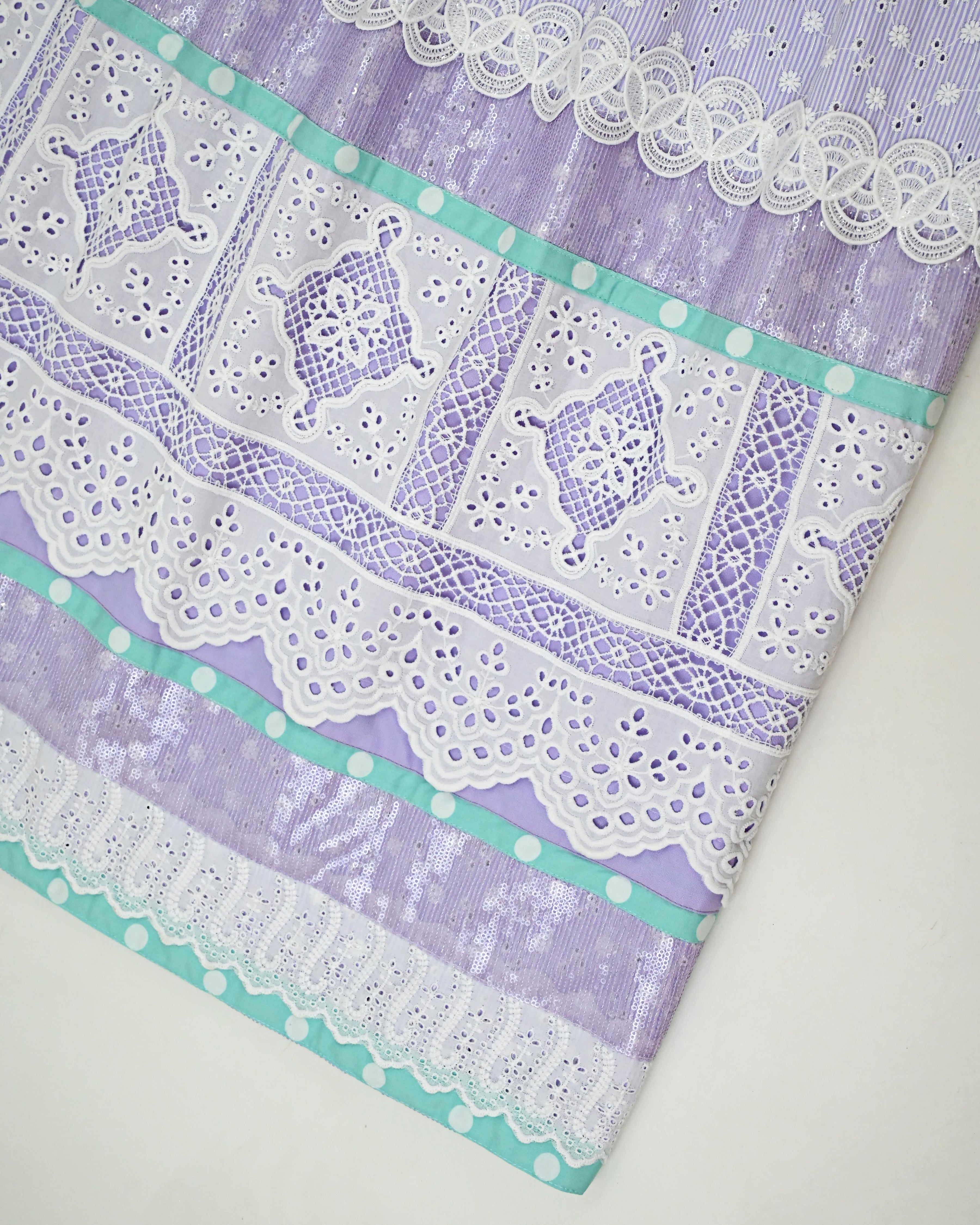 Lavender Hakoba Rida With Smart Sequence Lace Panel & Smart Pattern Rida