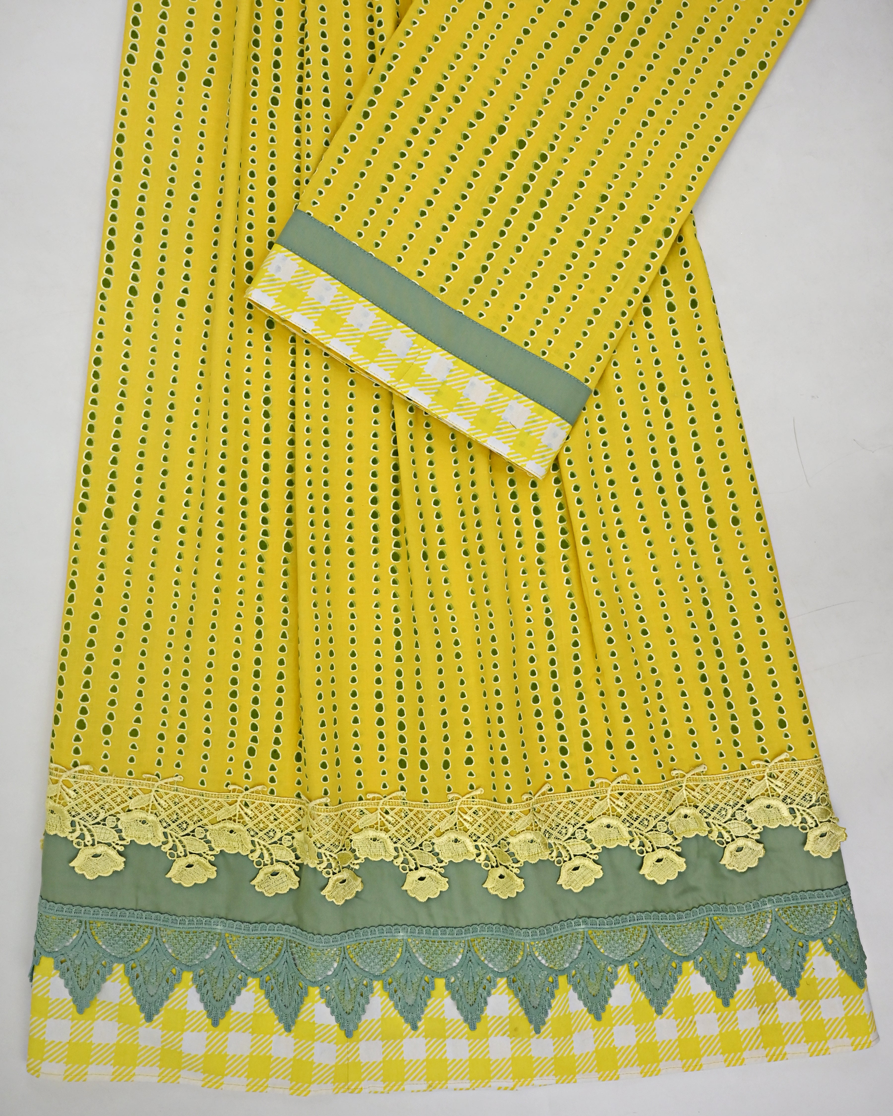 Mustard Yellow Batik Rida With Smart Checks Panel & Smart Lacing
