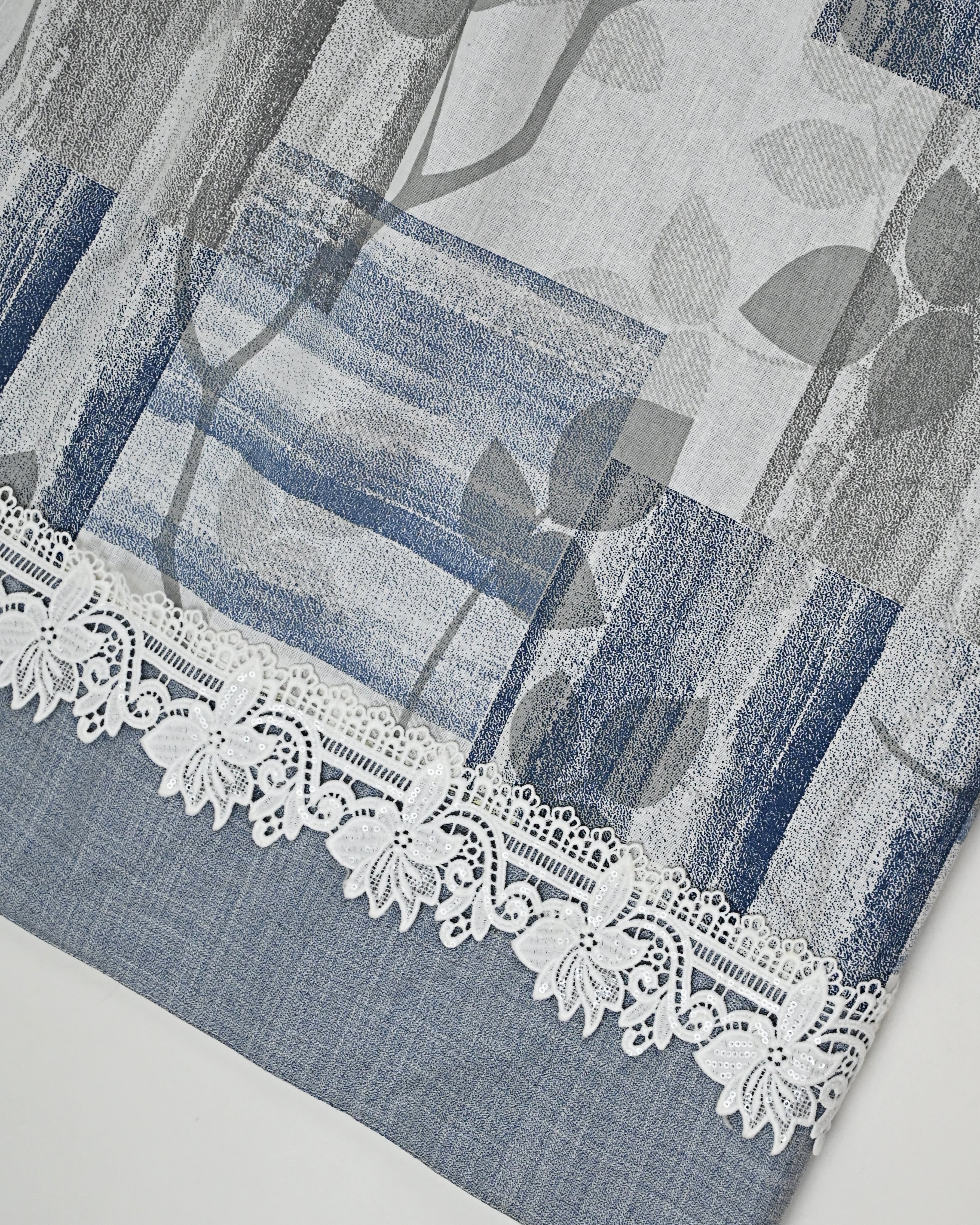 Denim Blue Rida With Smart Floral Canvas Panel & Smart Lacing