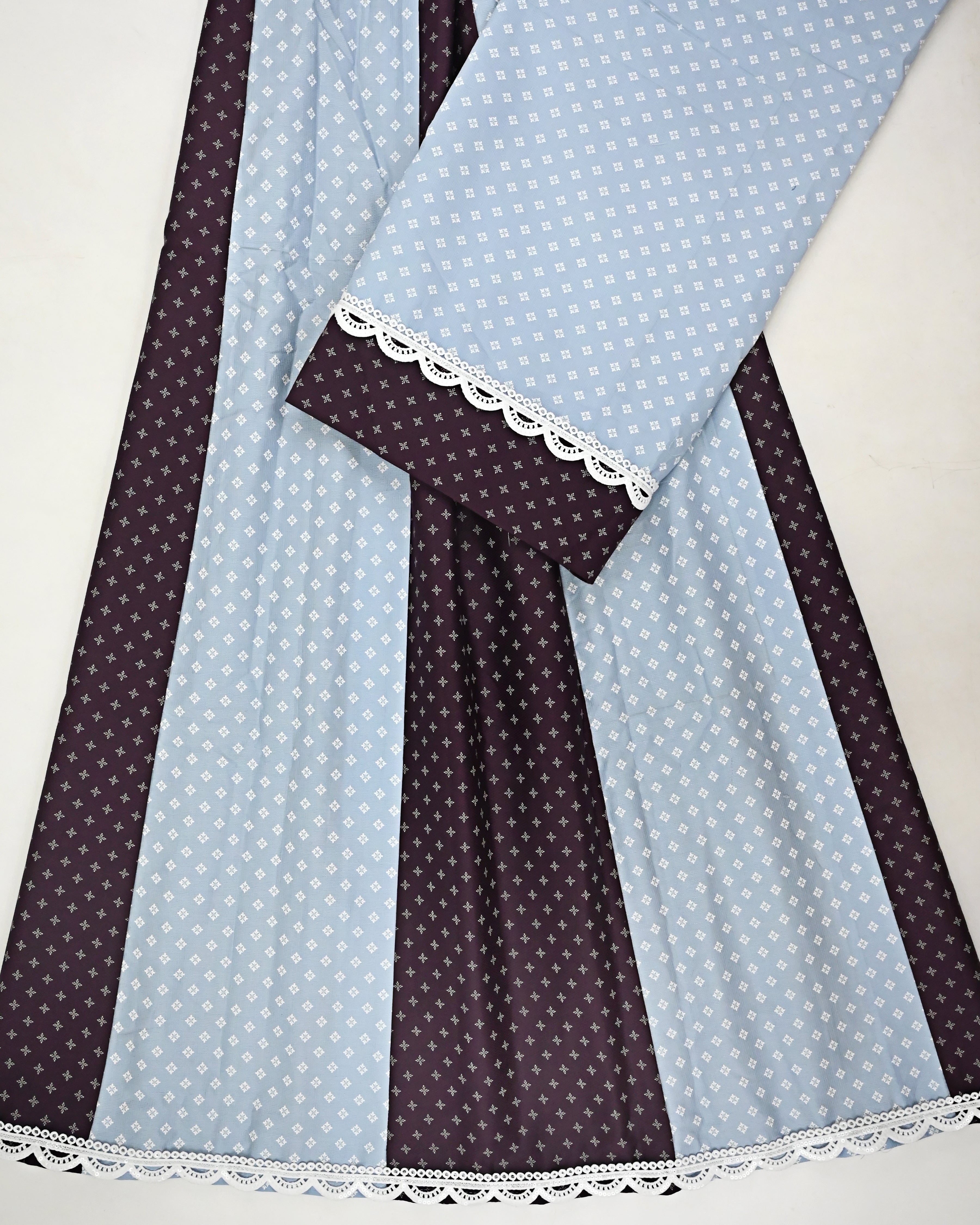 Blue & Magenta Smart Printed Fancy Skirt Pattern Rida With Smart Look