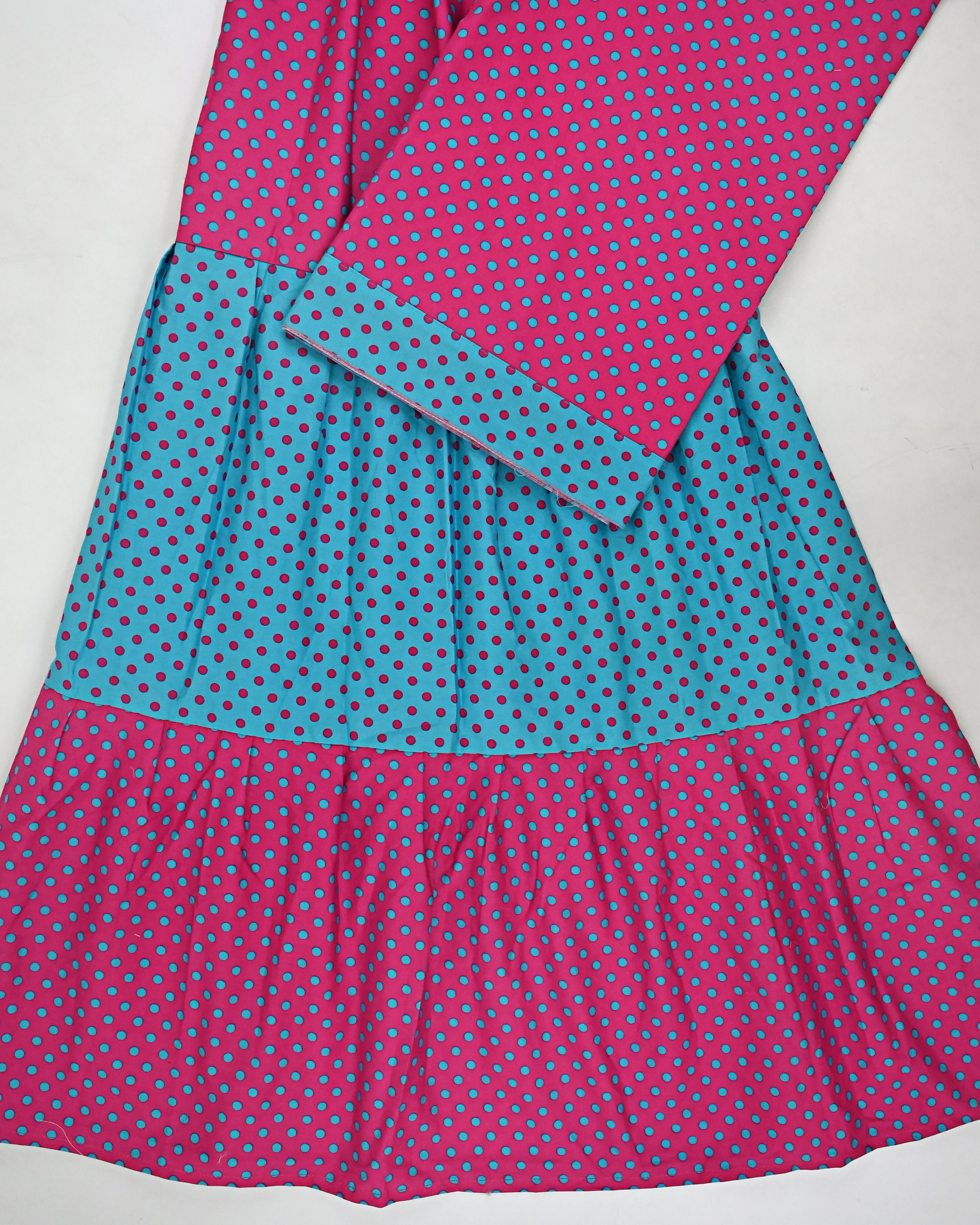 Rani Pink Turquoise Blue Alternate Color Dots Skirt Pattern Rida