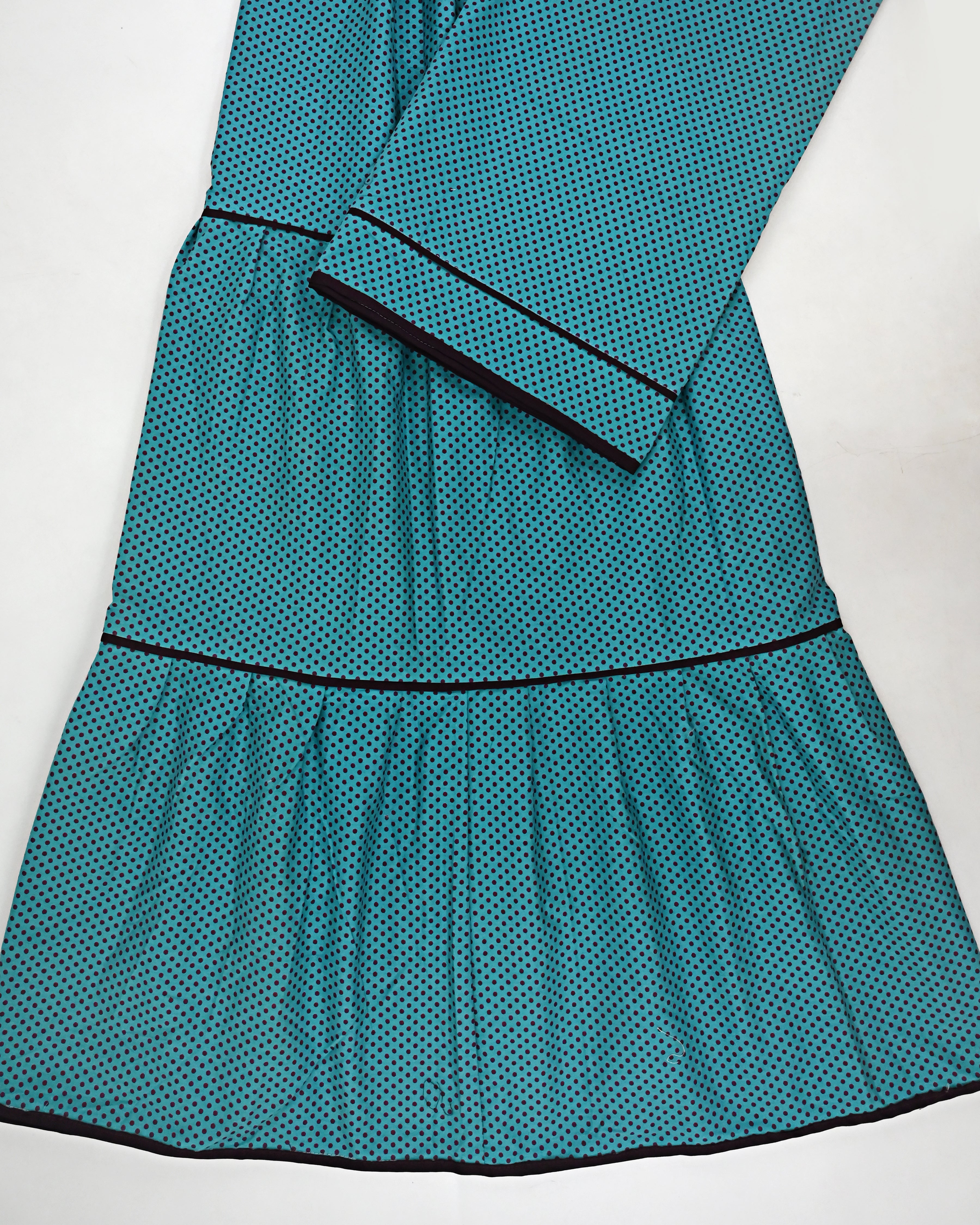 Turquoise Blue Base Dark Purple Dots Smart Skirt Style Rida
