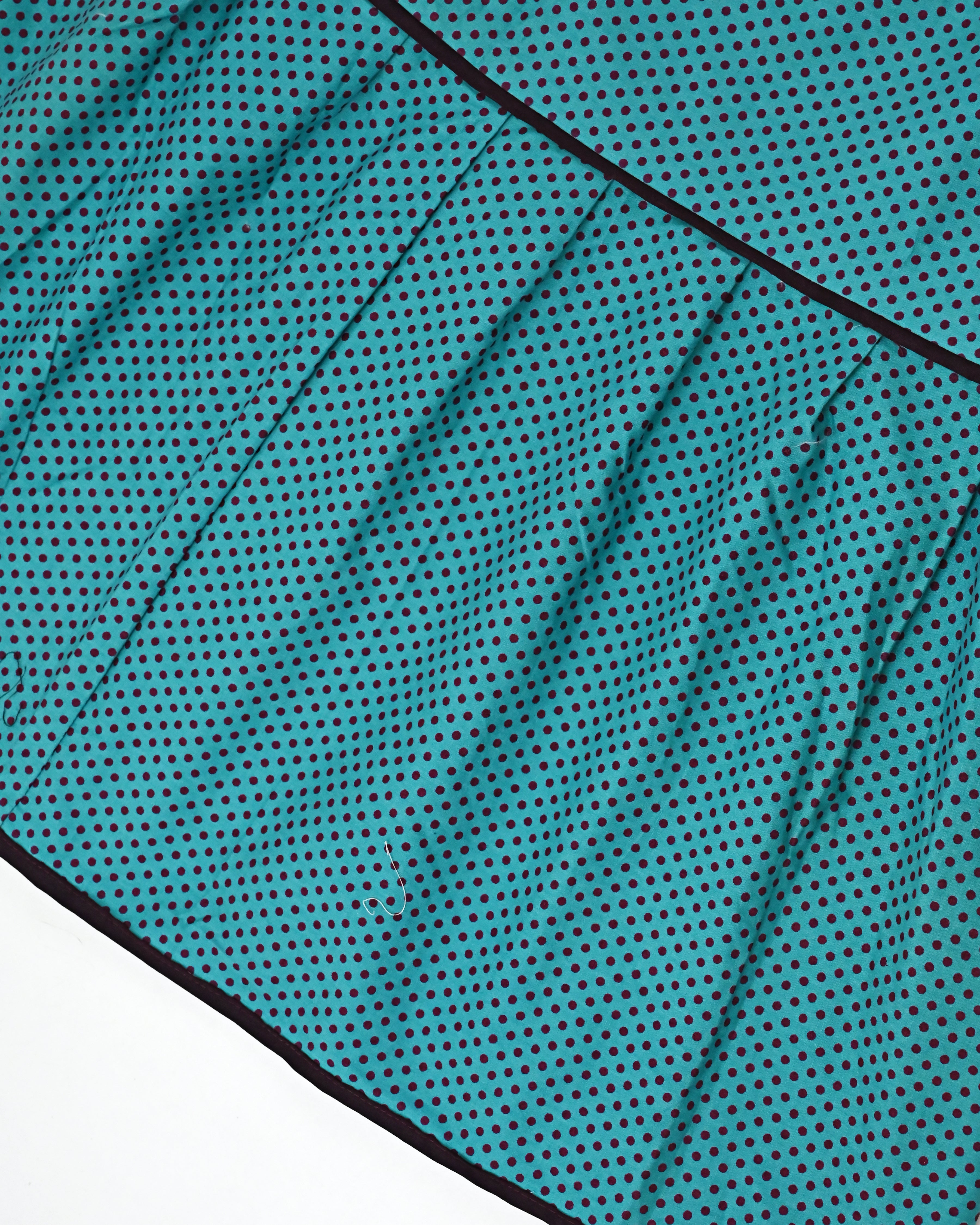 Turquoise Blue Base Dark Purple Dots Smart Skirt Style Rida