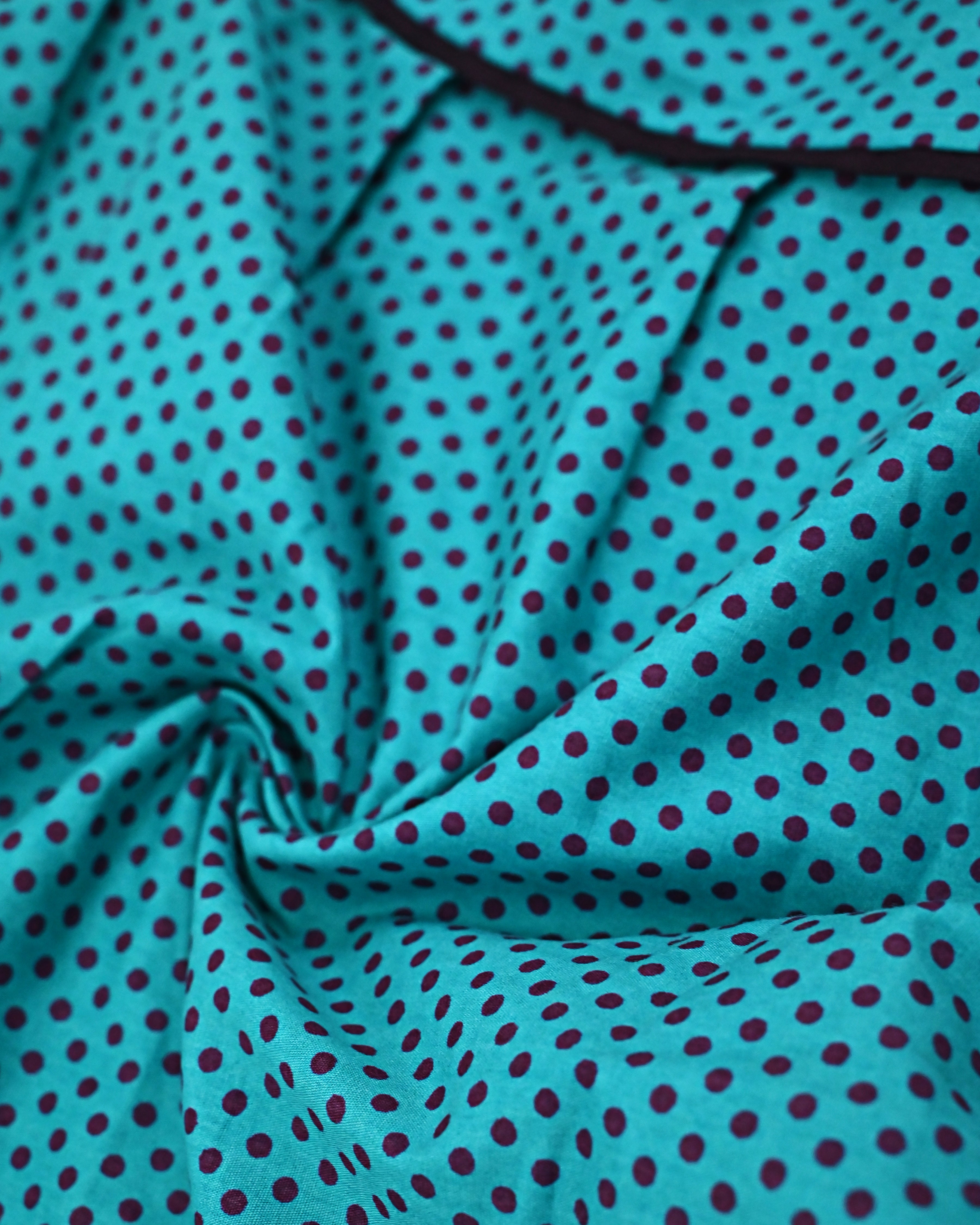 Turquoise Blue Base Dark Purple Dots Smart Skirt Style Rida
