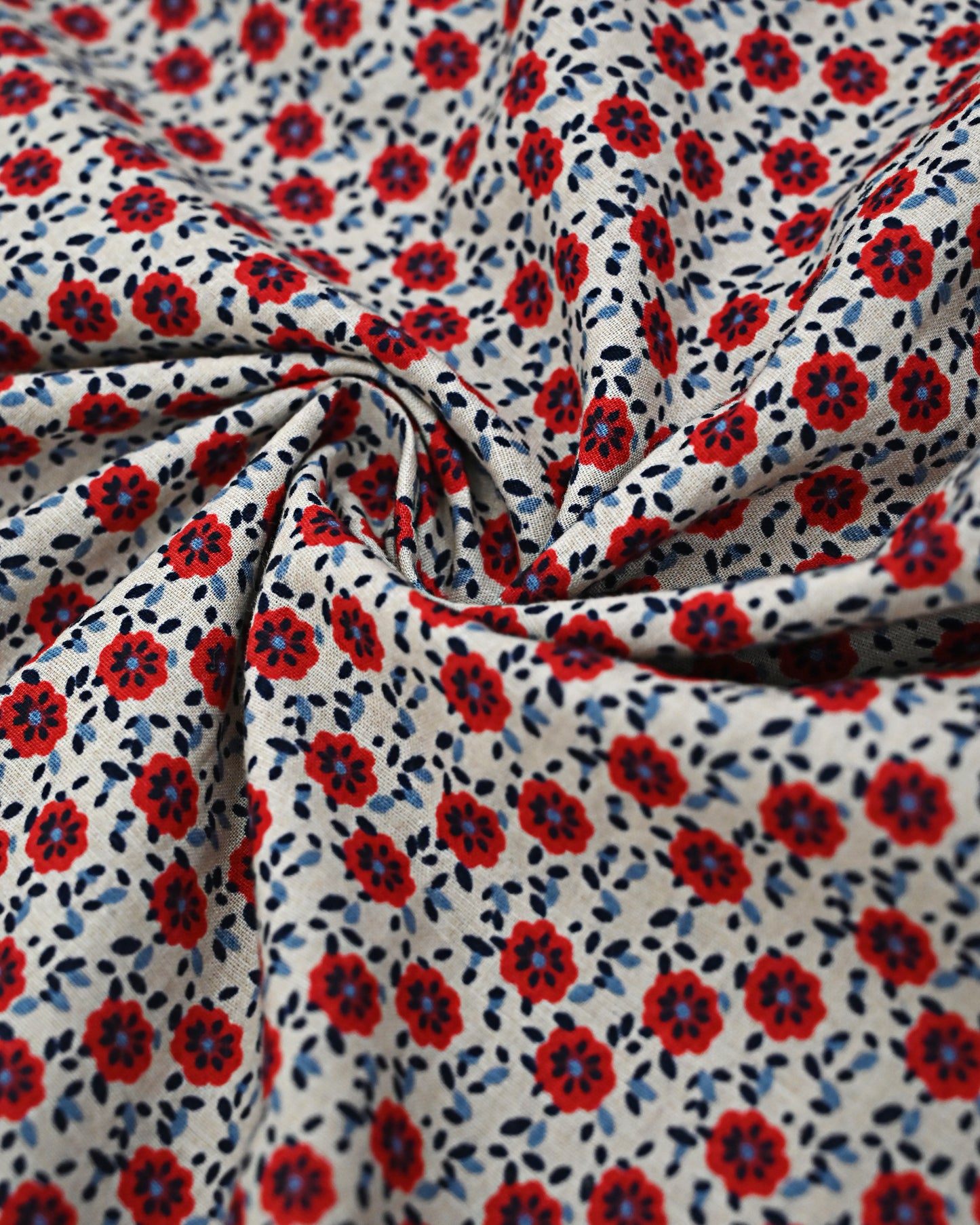 Dark Color Floral Batik Rida With Checks Panel Red Lacing & Floral Applique Work