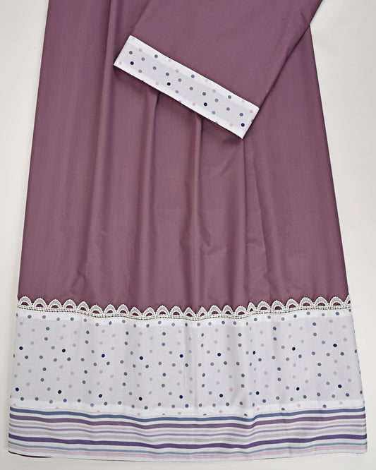 Grape Purple Rida With White Multi Dots Panel & Lace