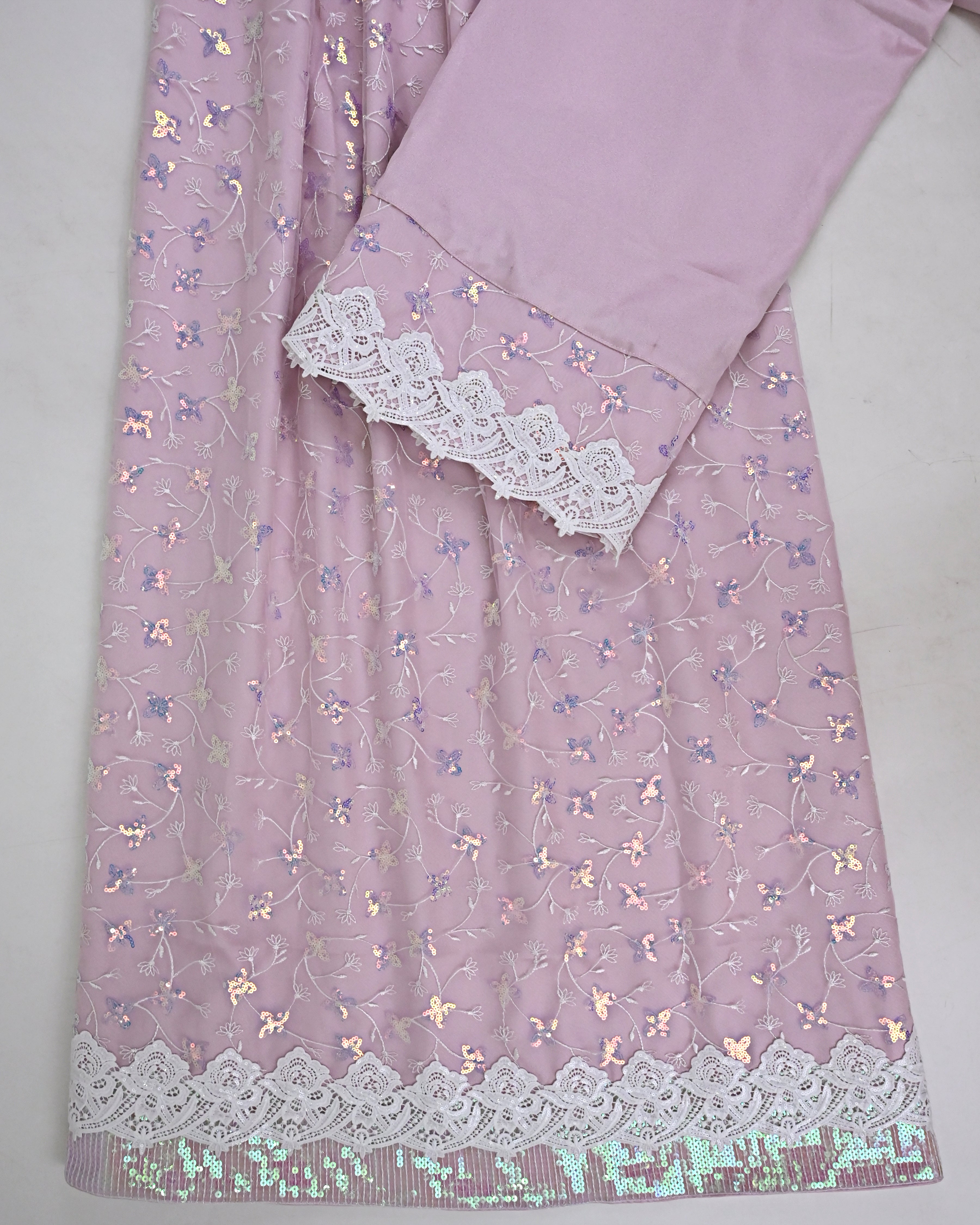 Lilac Rida With Full Shining Lace Pc & Smart Sequence Lacing