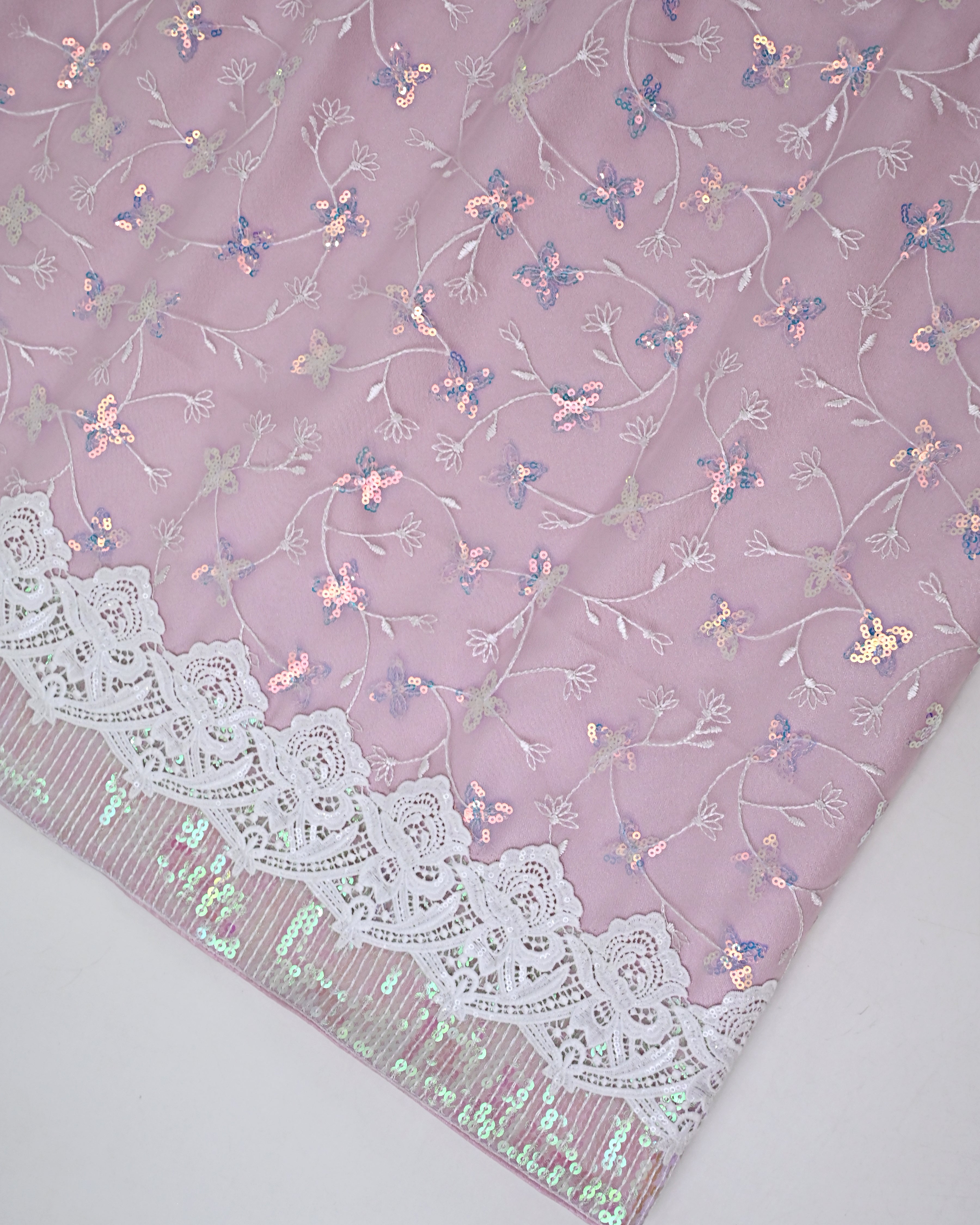 Lilac Rida With Full Shining Lace Pc & Smart Sequence Lacing