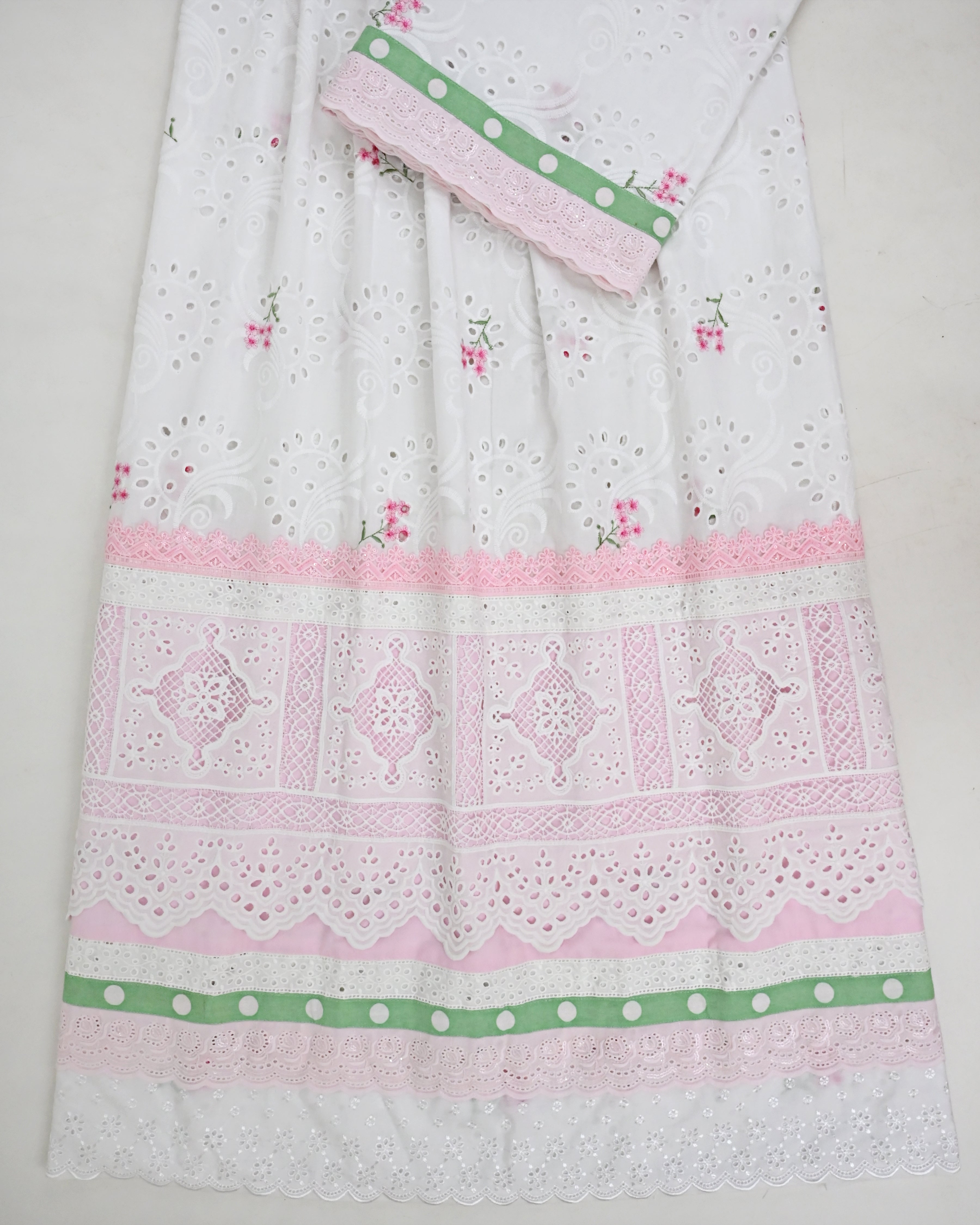 White Hakoba Rida With Smart Lacing Smart Panel & All Over Floral Booties