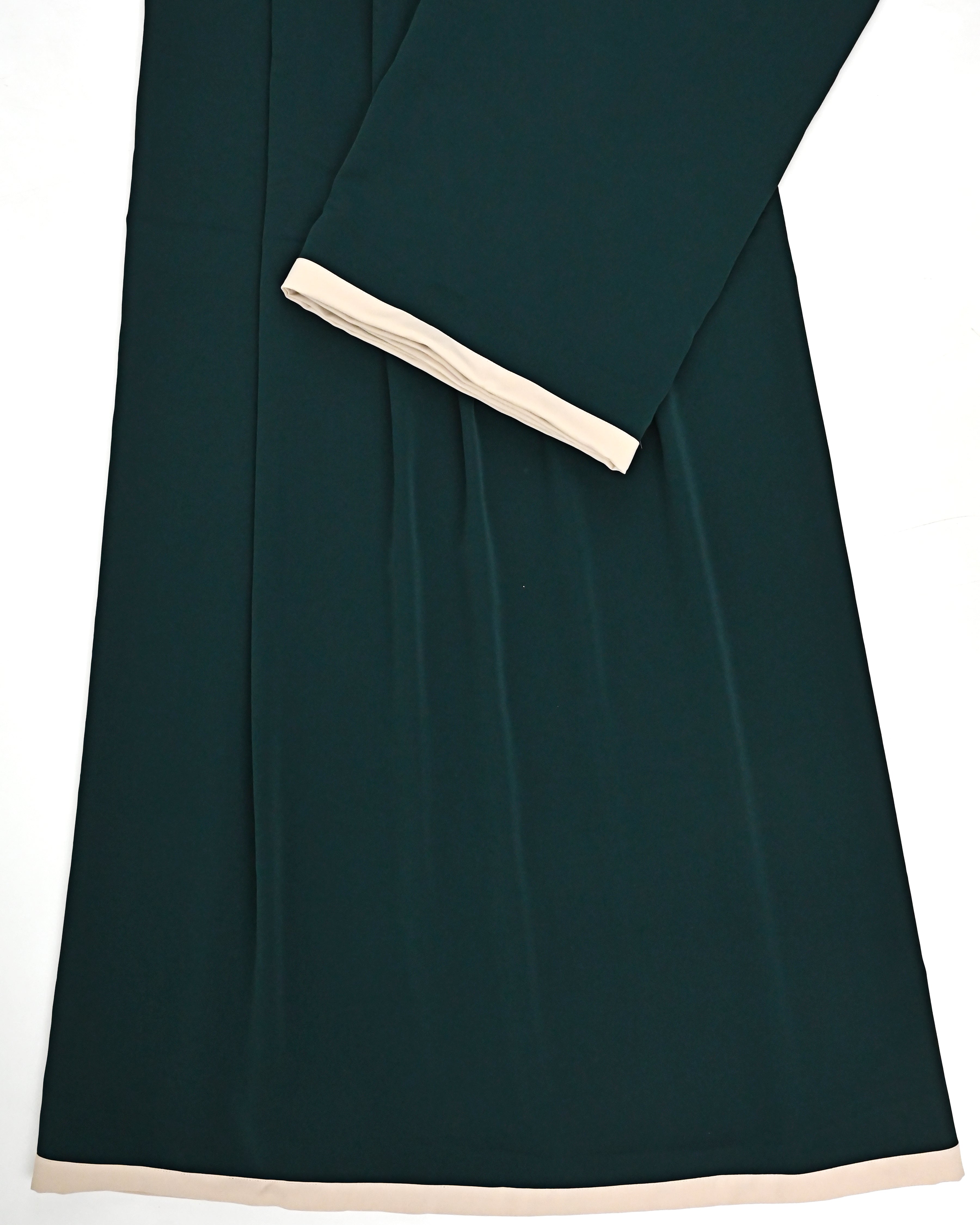 Dark Green Emerald Abaya Ohbat Rida With Beige Patti