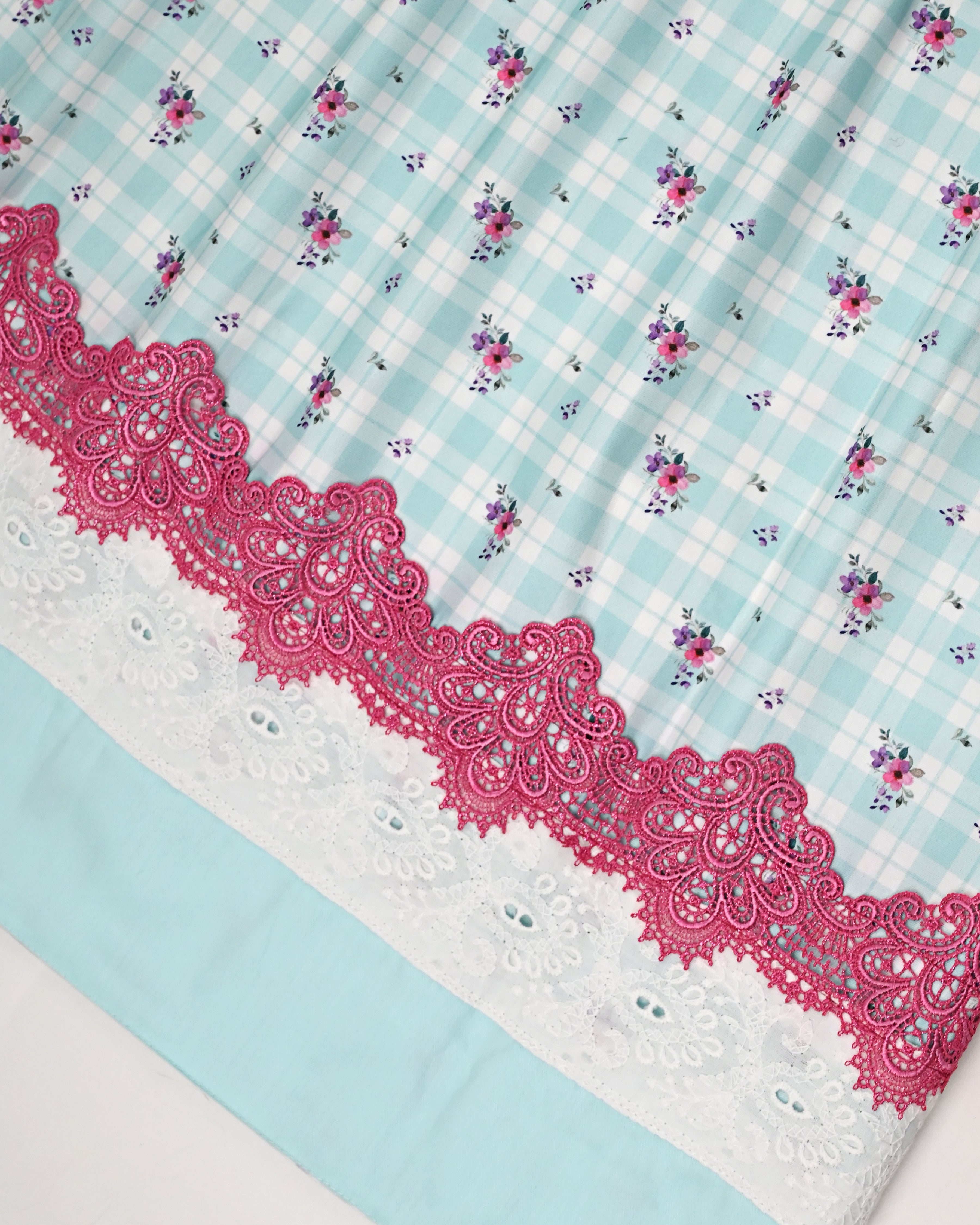 Mint Checks Printed Rida With Smart Lacing & Panel