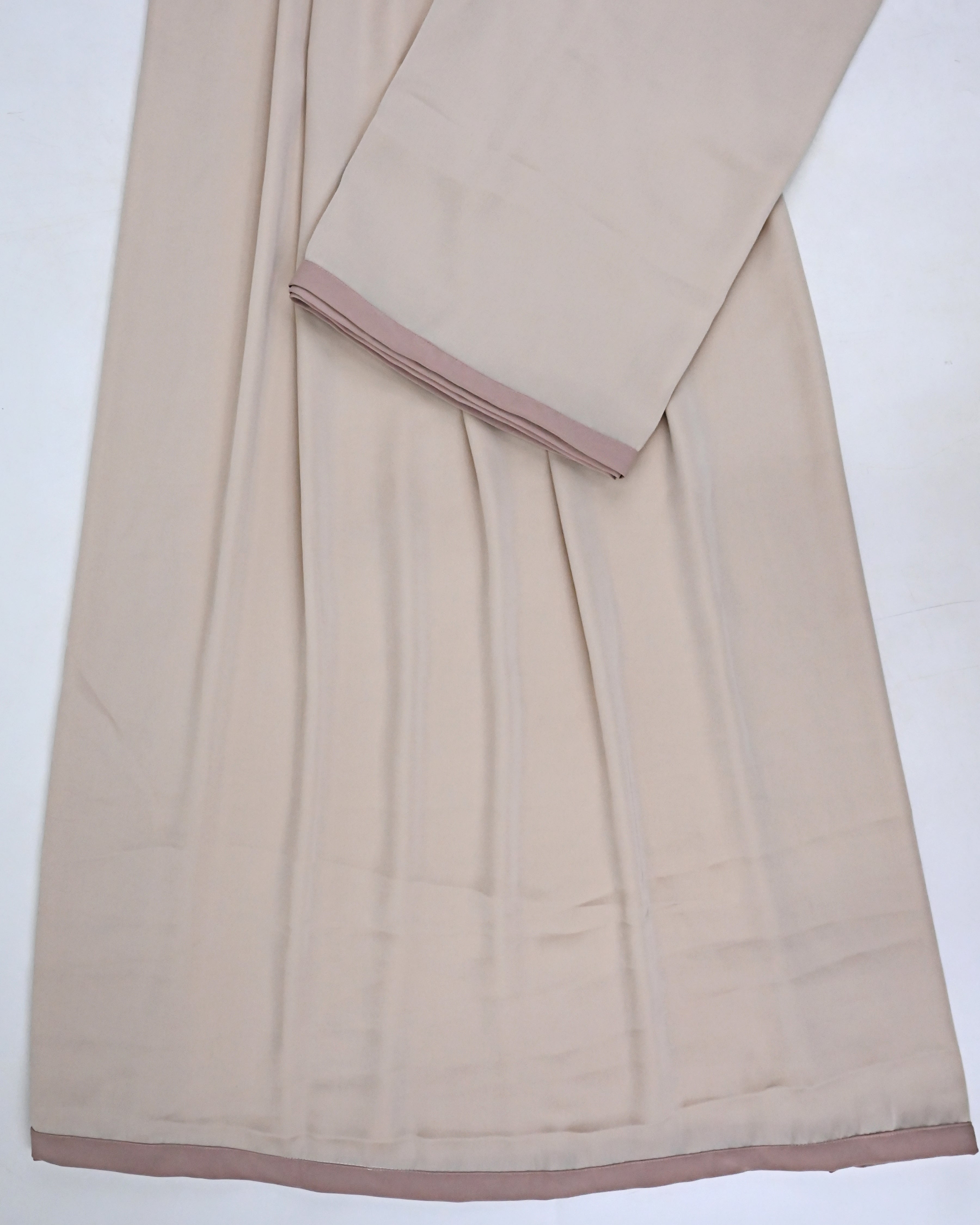Beige Abaya Ohbat Rida With Smart Pinkish Peach Patti