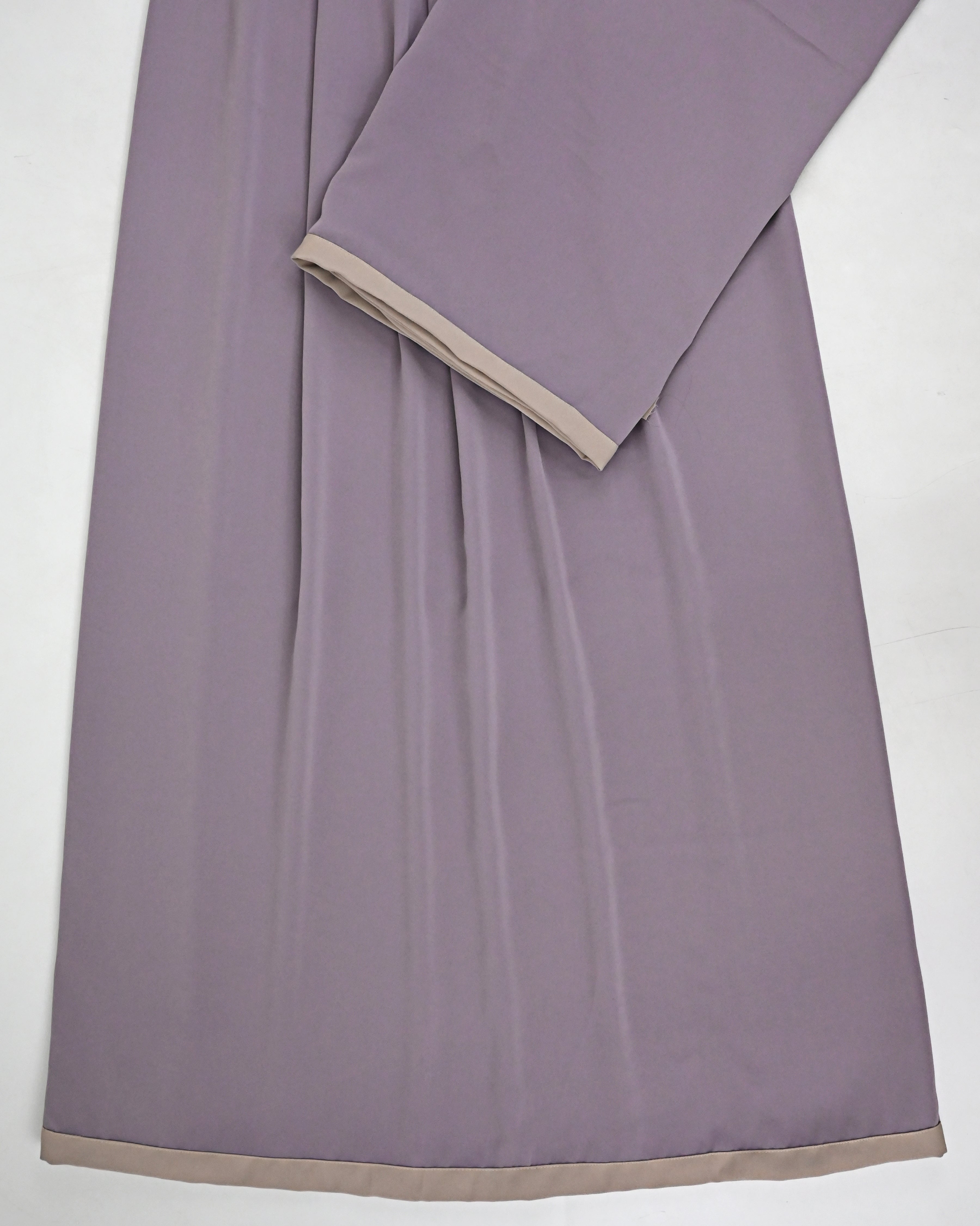 Dusty Lavendar Abaya Ohbat Rida With Beige Patti