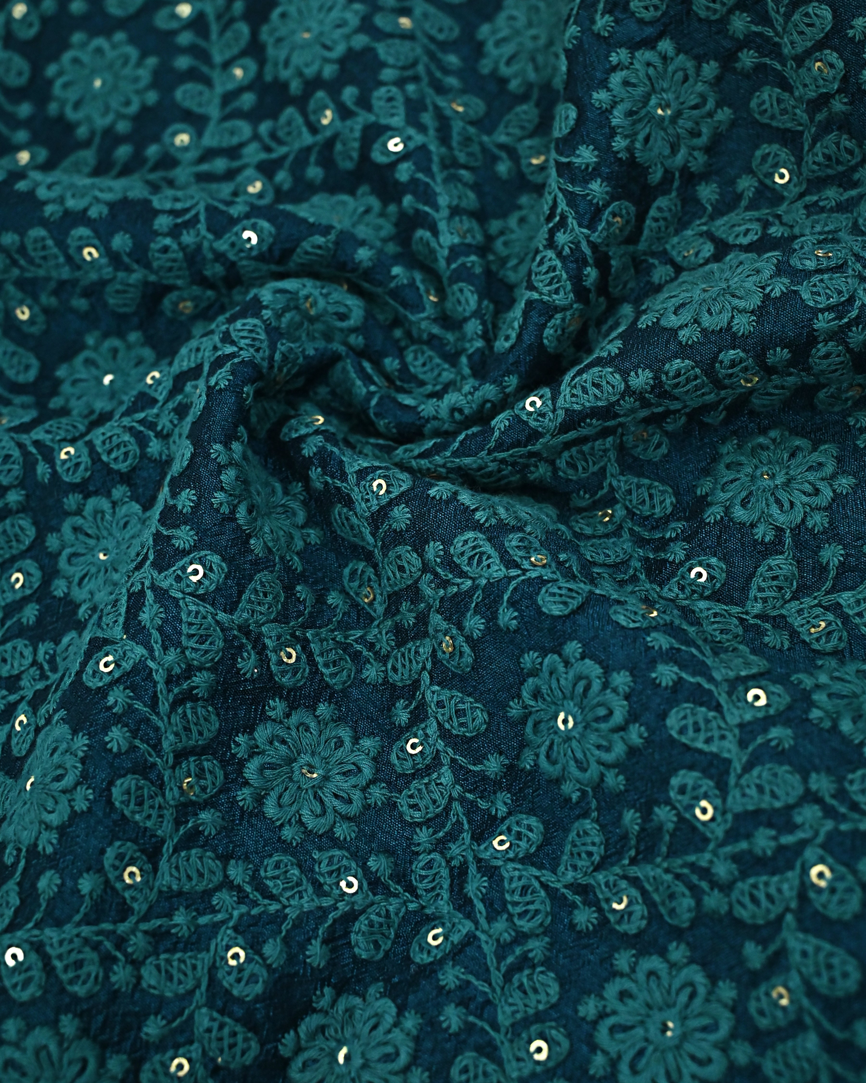 Peacock Blue Green Semi Bridal Jodi With Heavy Golden Lacing & Dupatta With Lace On Border