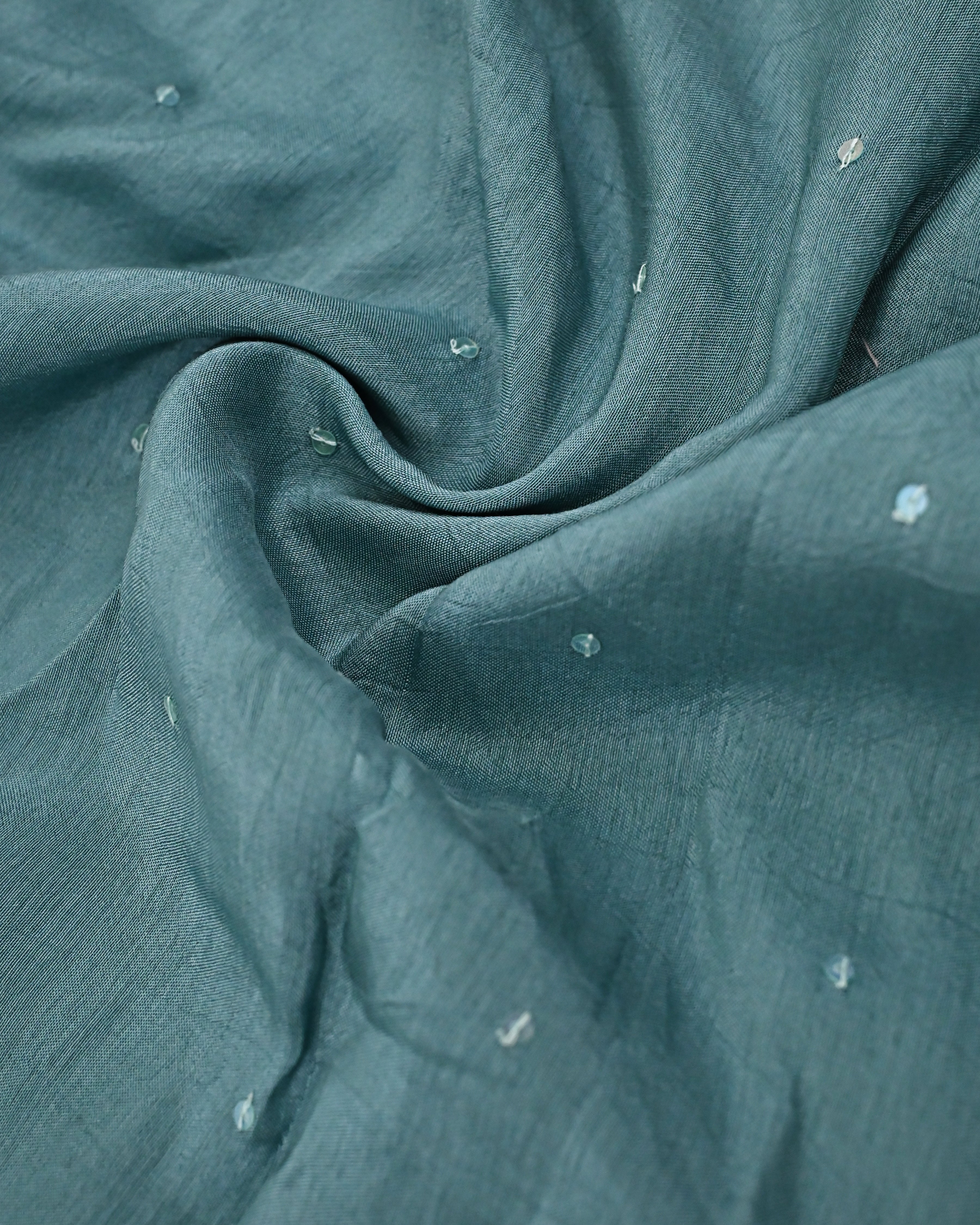 Teal Blue Rida With Smart Shining Lace & Panel With Aari Touch Up