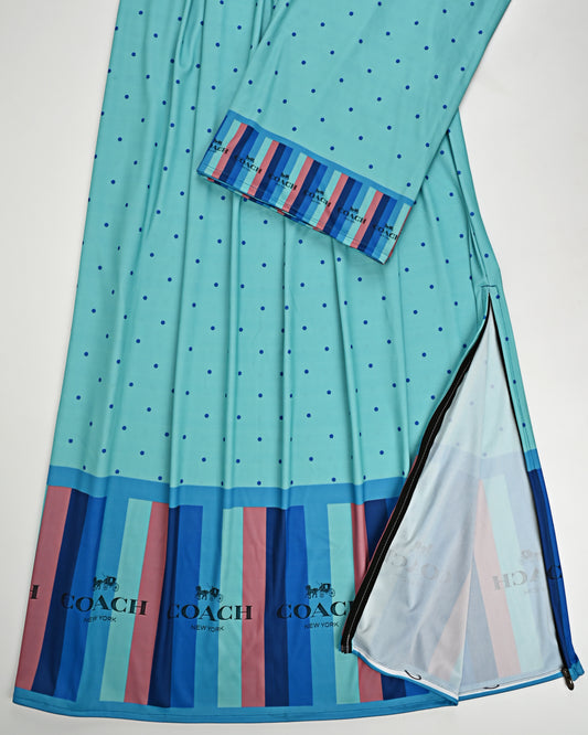 Aqua Blue Dots Swim Rida With Multi Color & Coach Newyork Panel