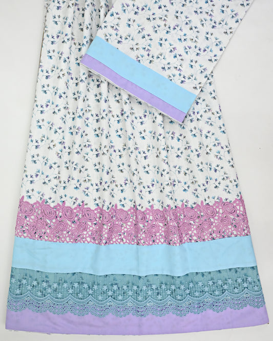 White Base Floral Printed Rida With Smart Lacing & Panel