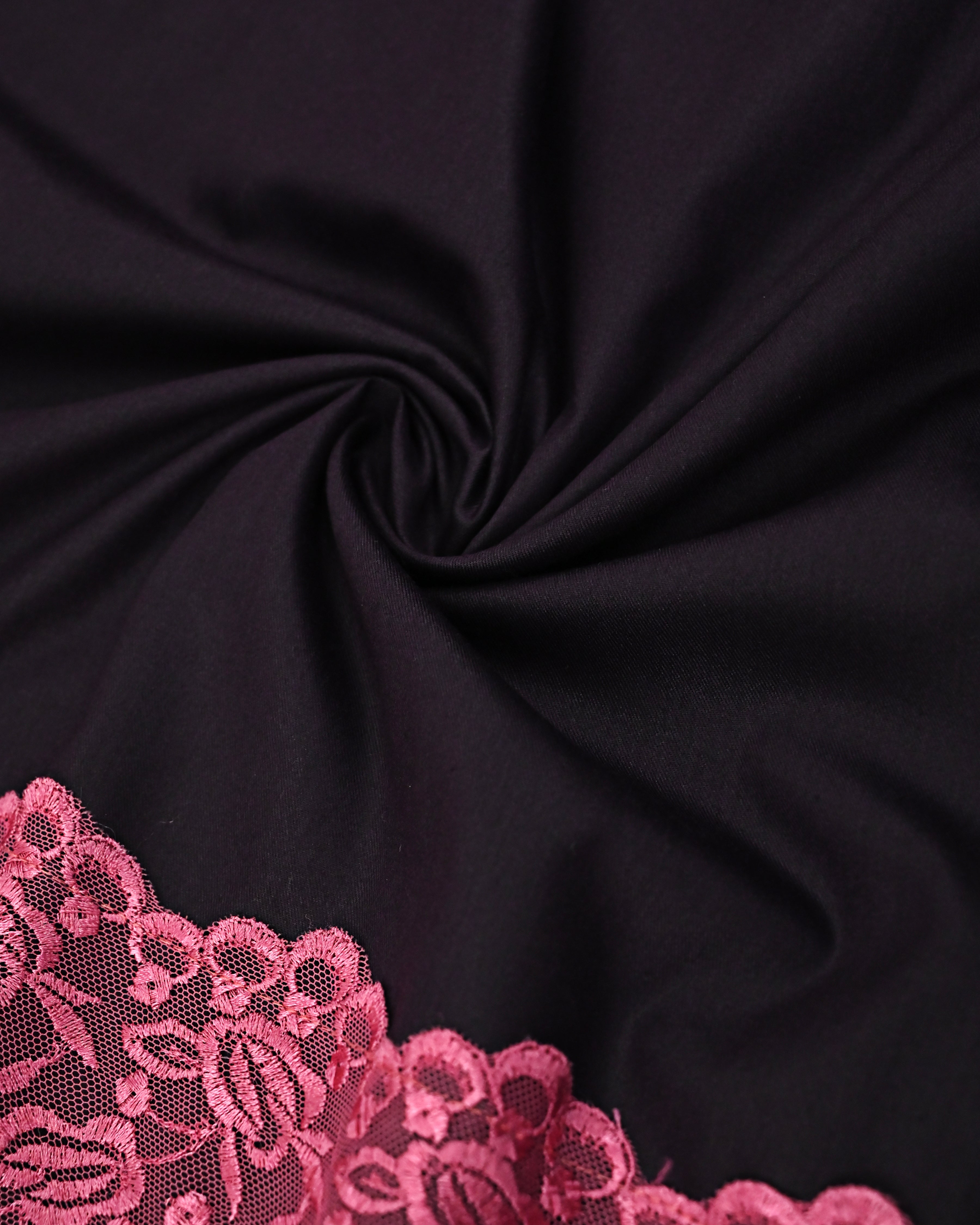 Dark Plum  Rida With Magenta Floral Lacing & Smart Floral Work