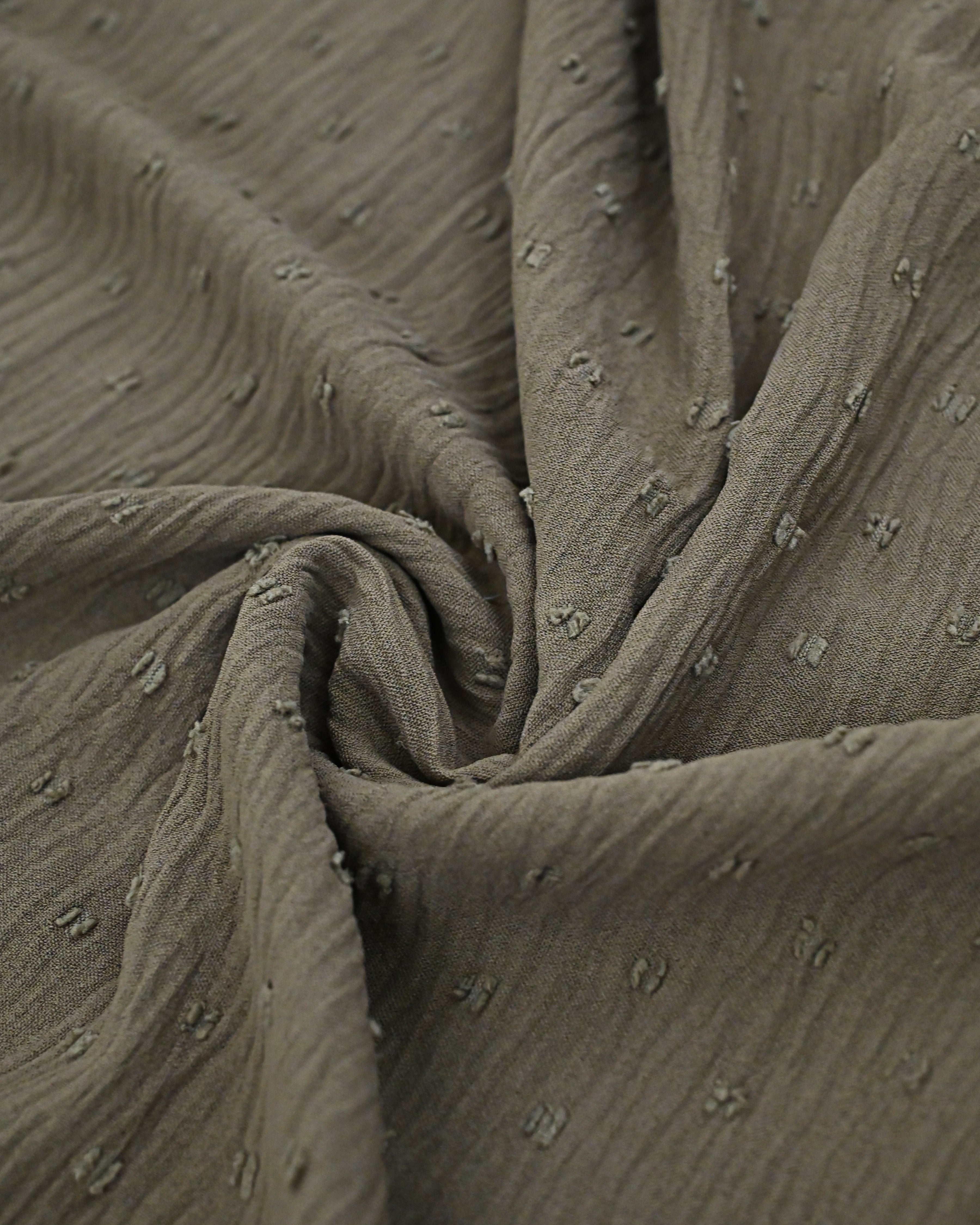 Olive Green Raffle Rida With Dark Floral Lacing Dark Panel & Floral Applique Work