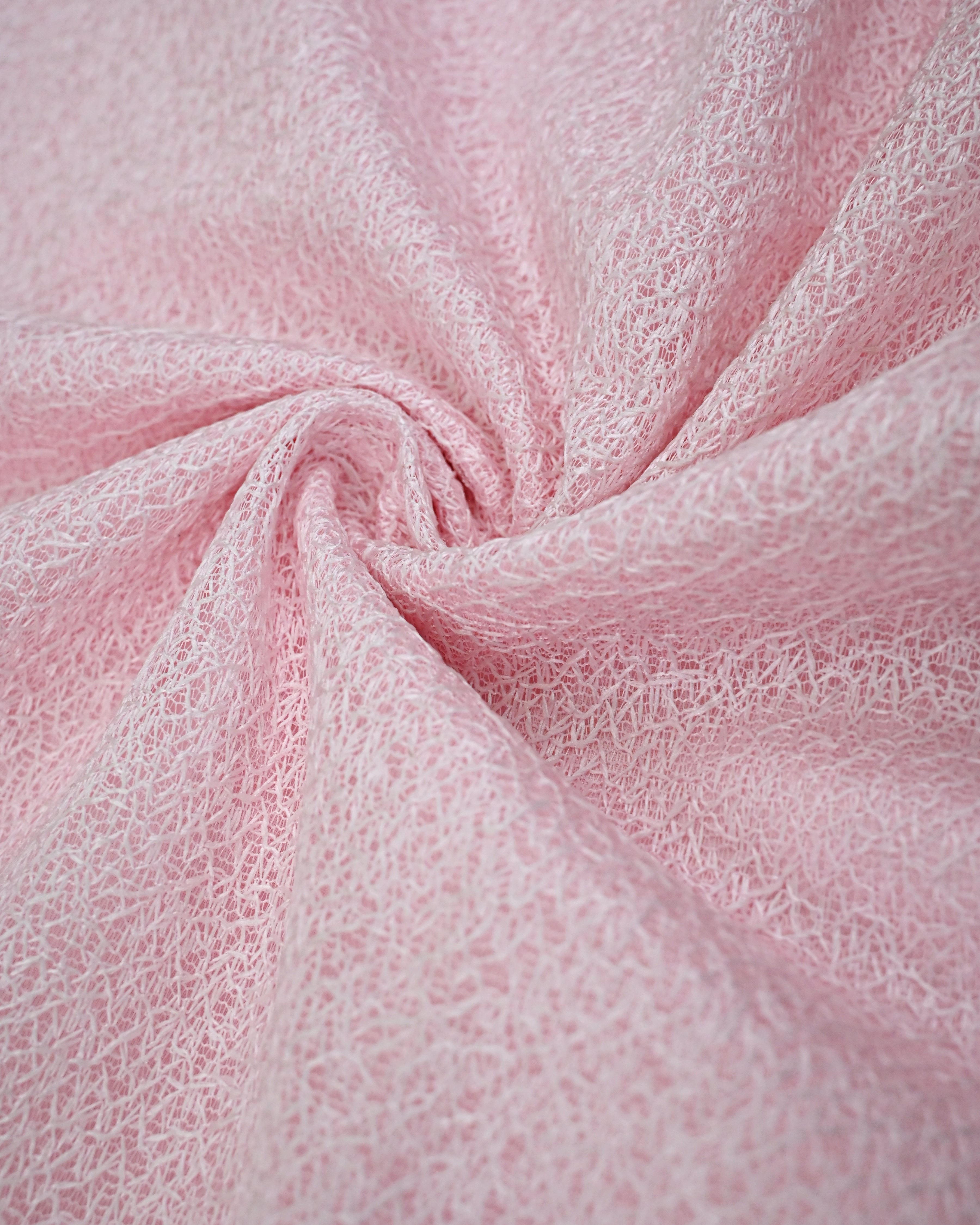 Baby Pink Heavy Material Rida With Smart Shining Tikri Panel Floral Work