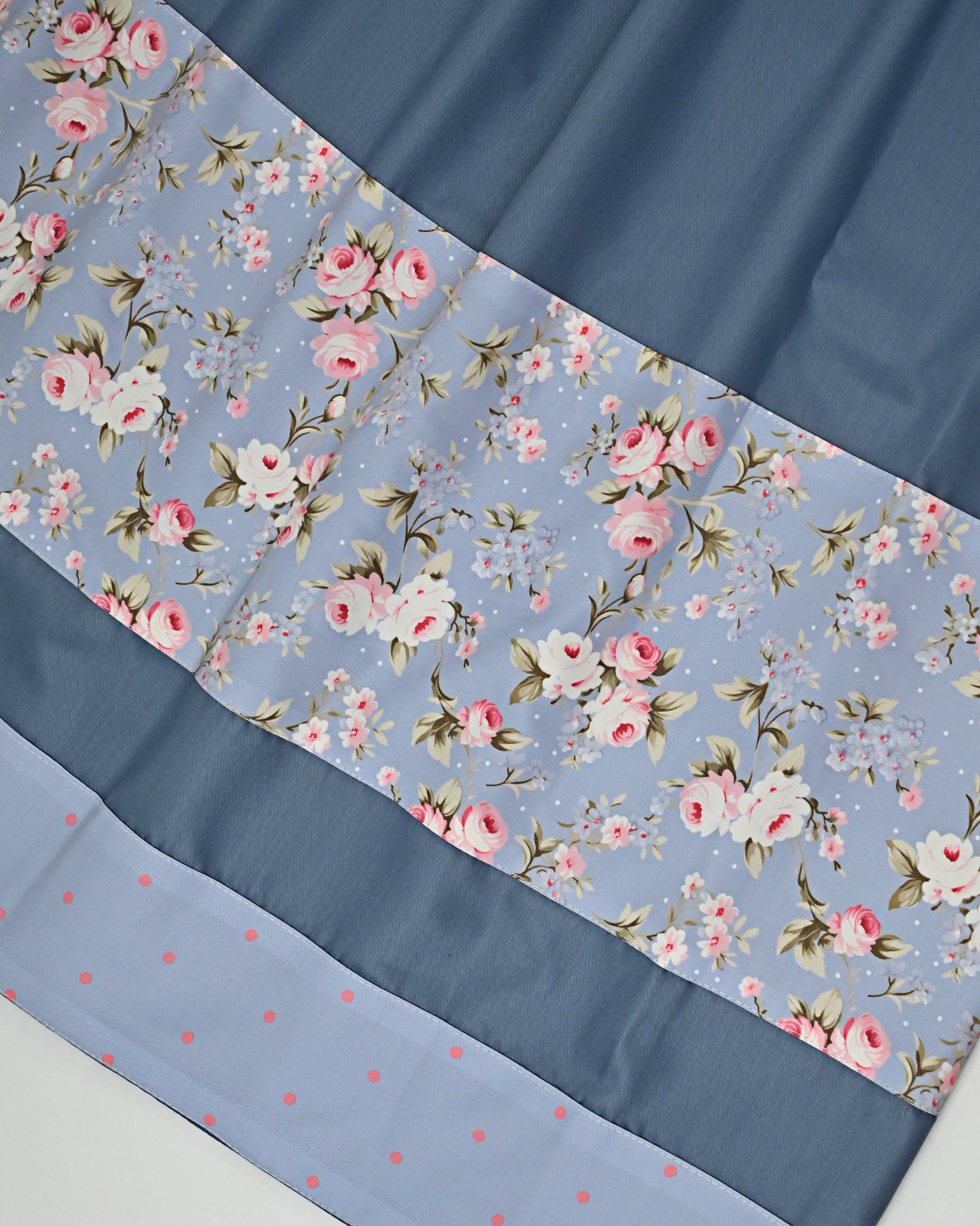 Ocean Grey Ohbat Rida With Smart Floral  & Dots Panel