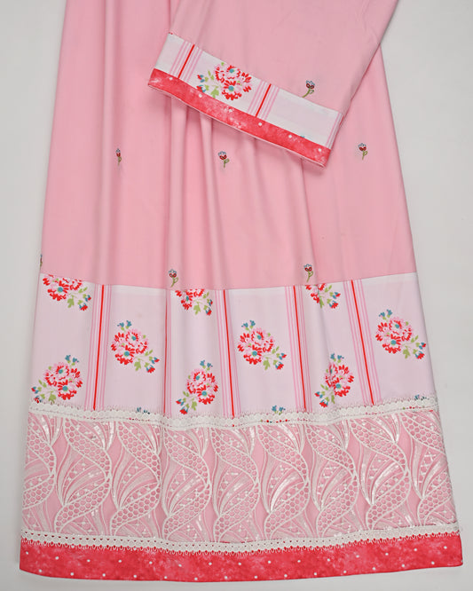 Baby Pink Rida With Smart Floral Panel & Smart Lacing