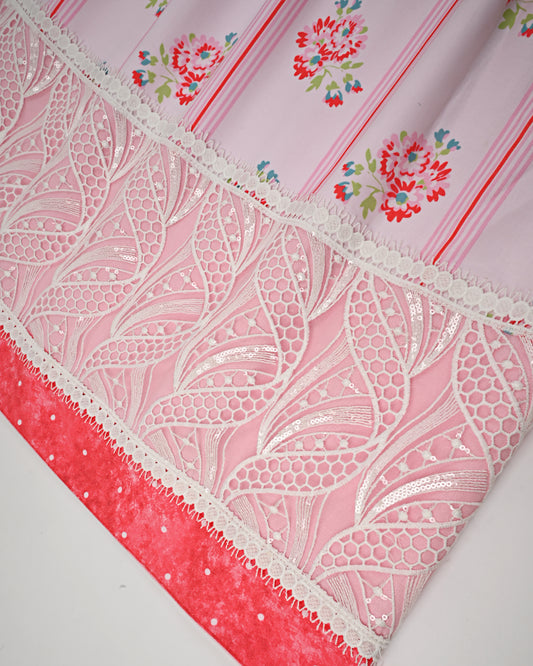Baby Pink Rida With Smart Floral Panel & Smart Lacing