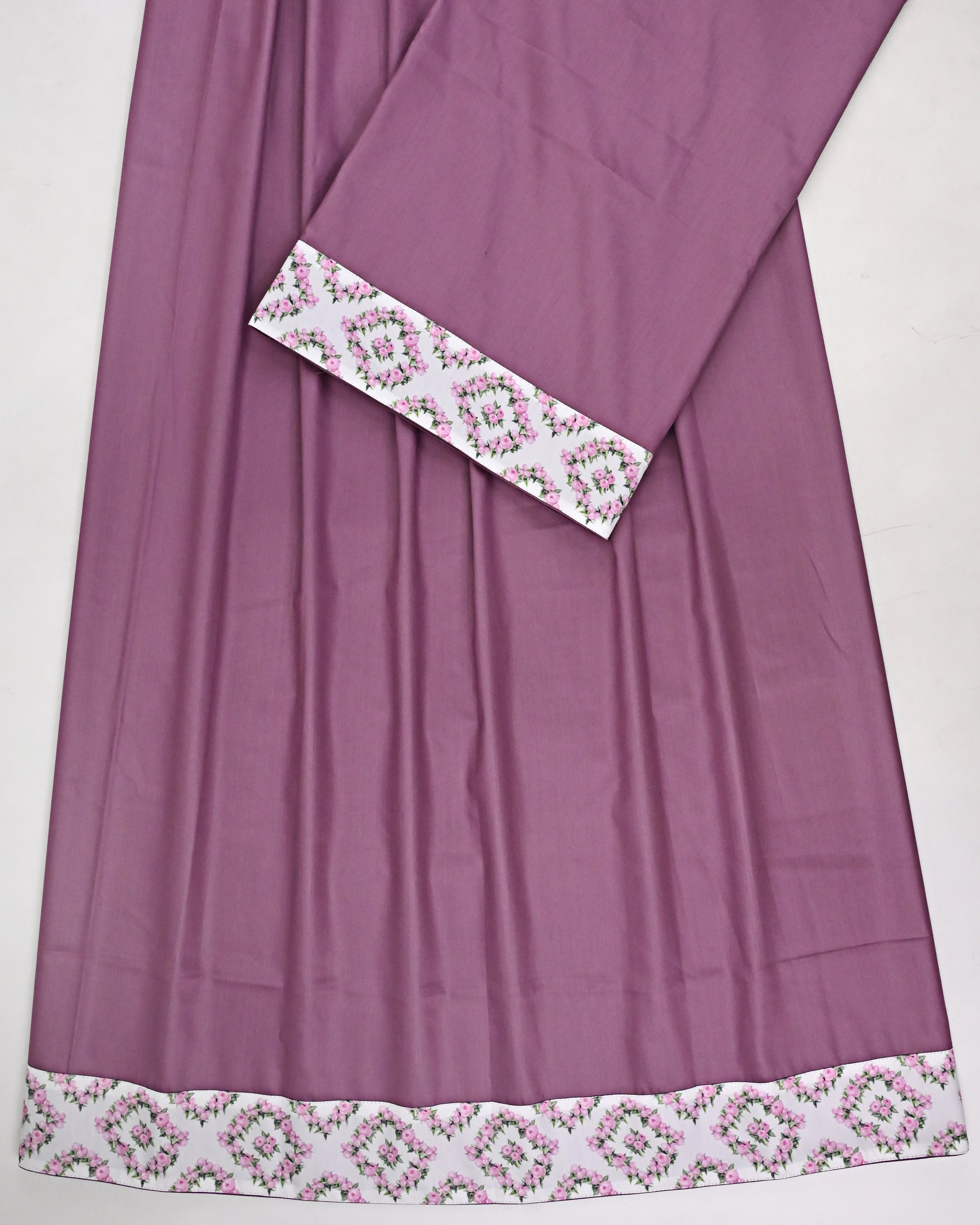 Eggplant Purple Ohbat Rida With Smart Floral Panel