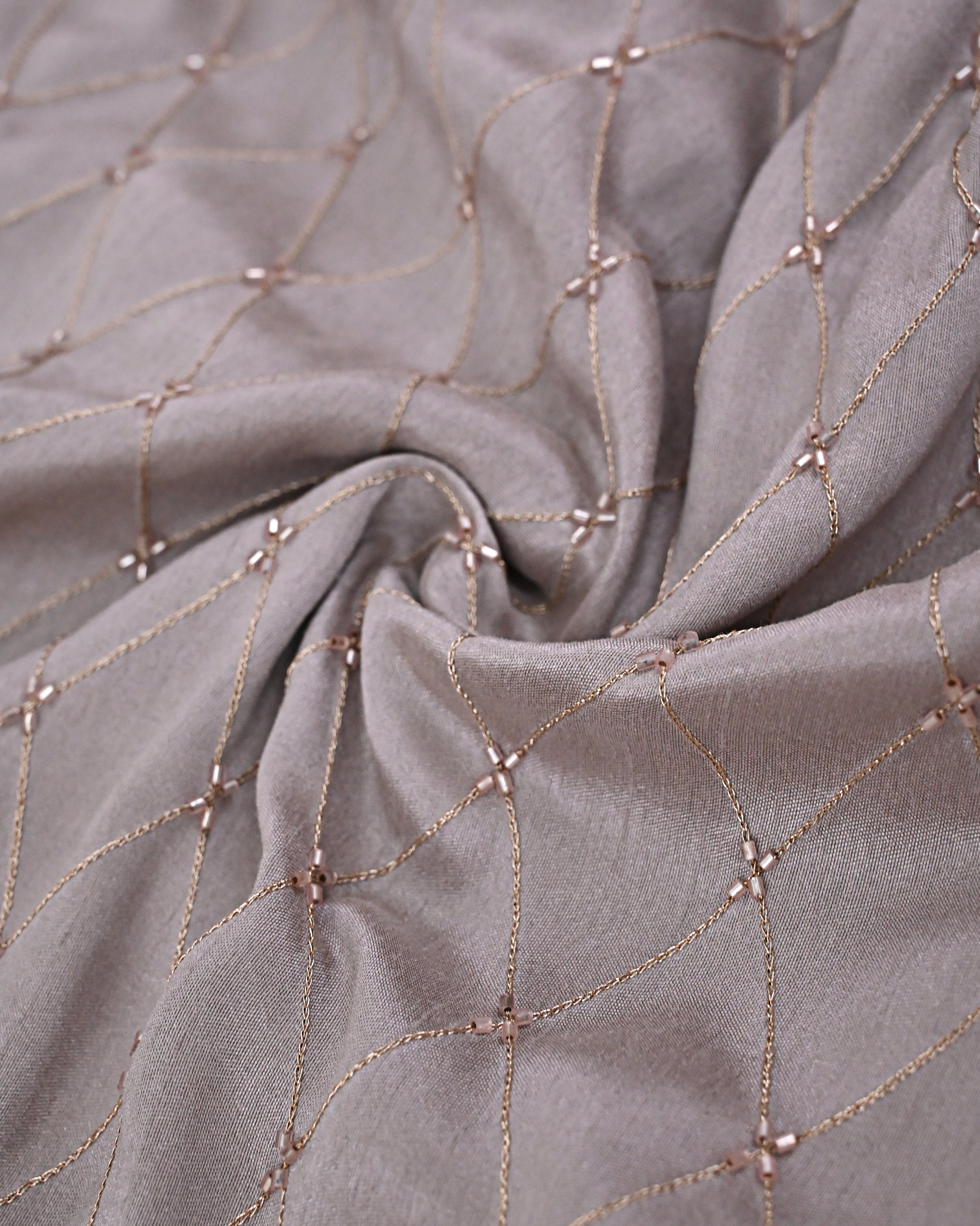 Elephant Gray Rida With Full Heavy Aari Work & Golden Lace