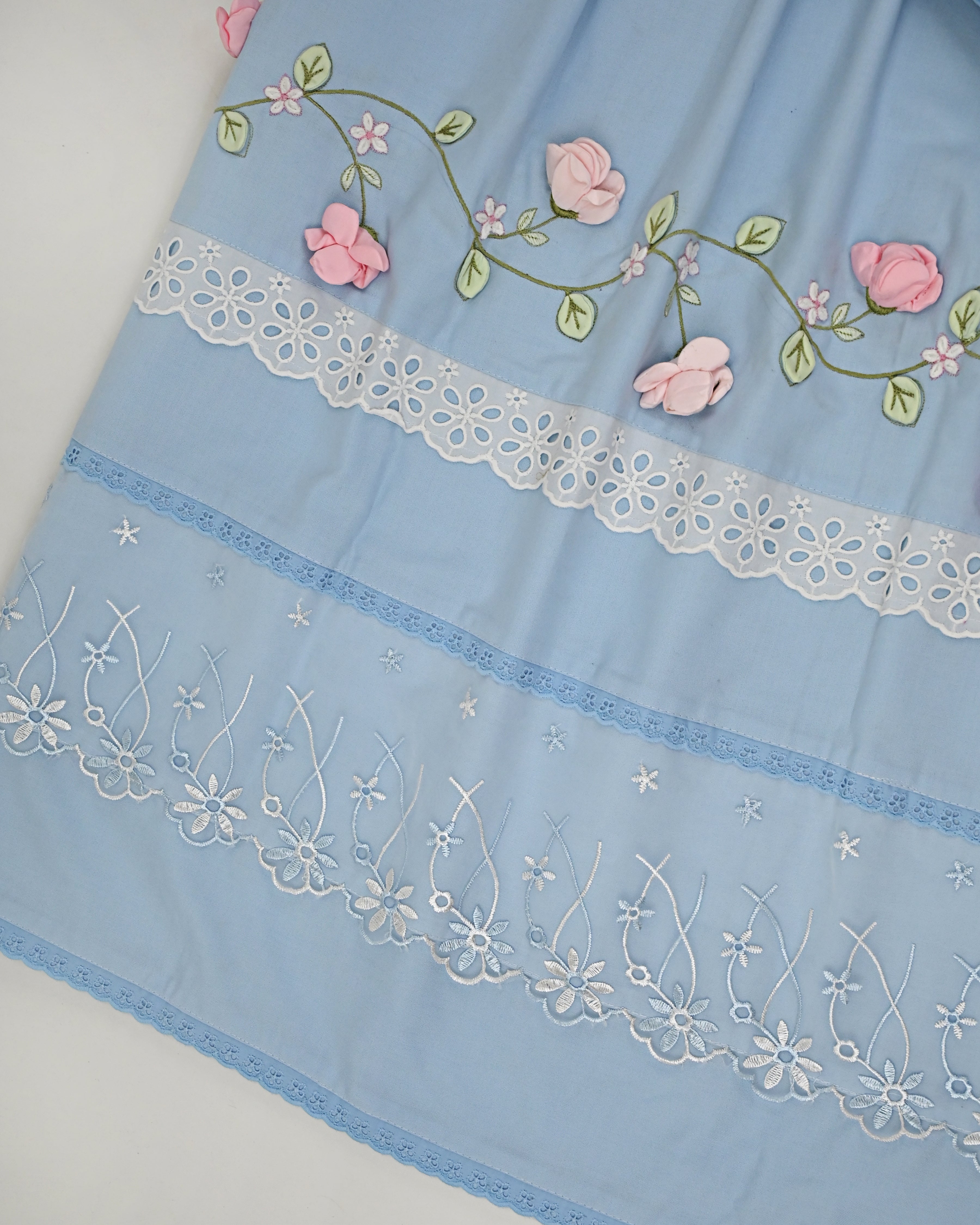 Light Blue Rida With Smart Lacing & Smart 3D Floral Work & Embroidery