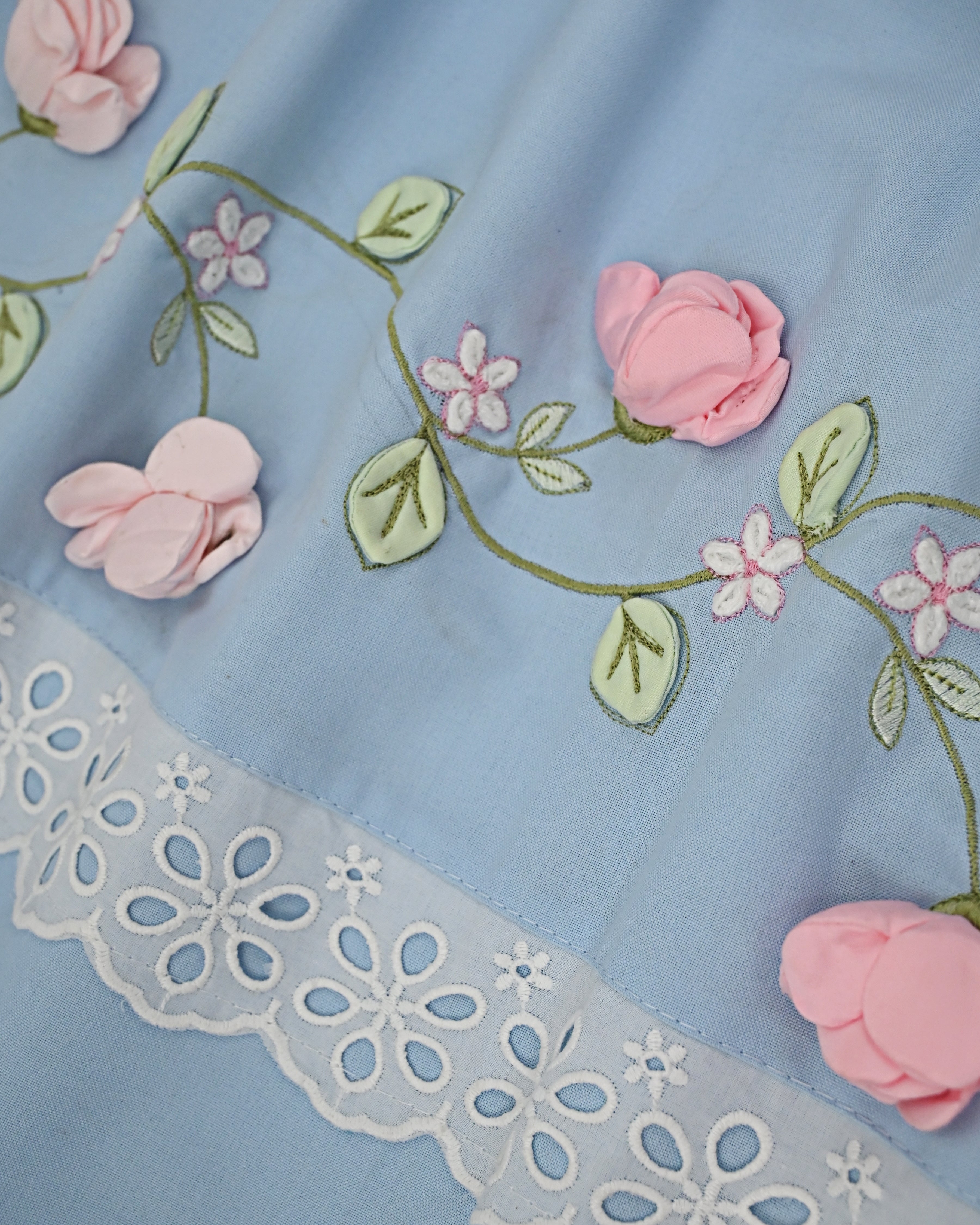 Light Blue Rida With Smart Lacing & Smart 3D Floral Work & Embroidery