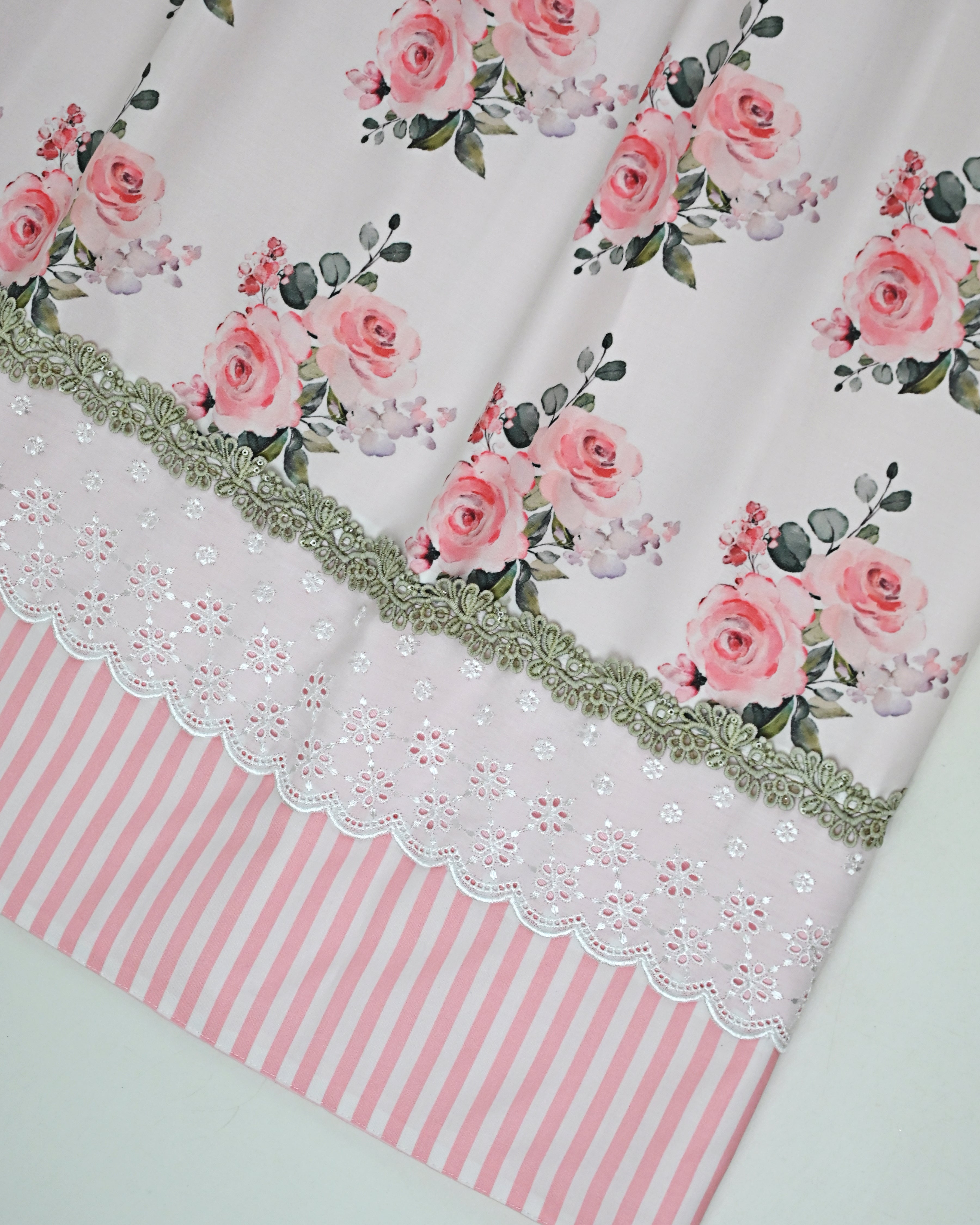 Baby Pink Rida With Smart Floral White Base Panel & Smart Lacing