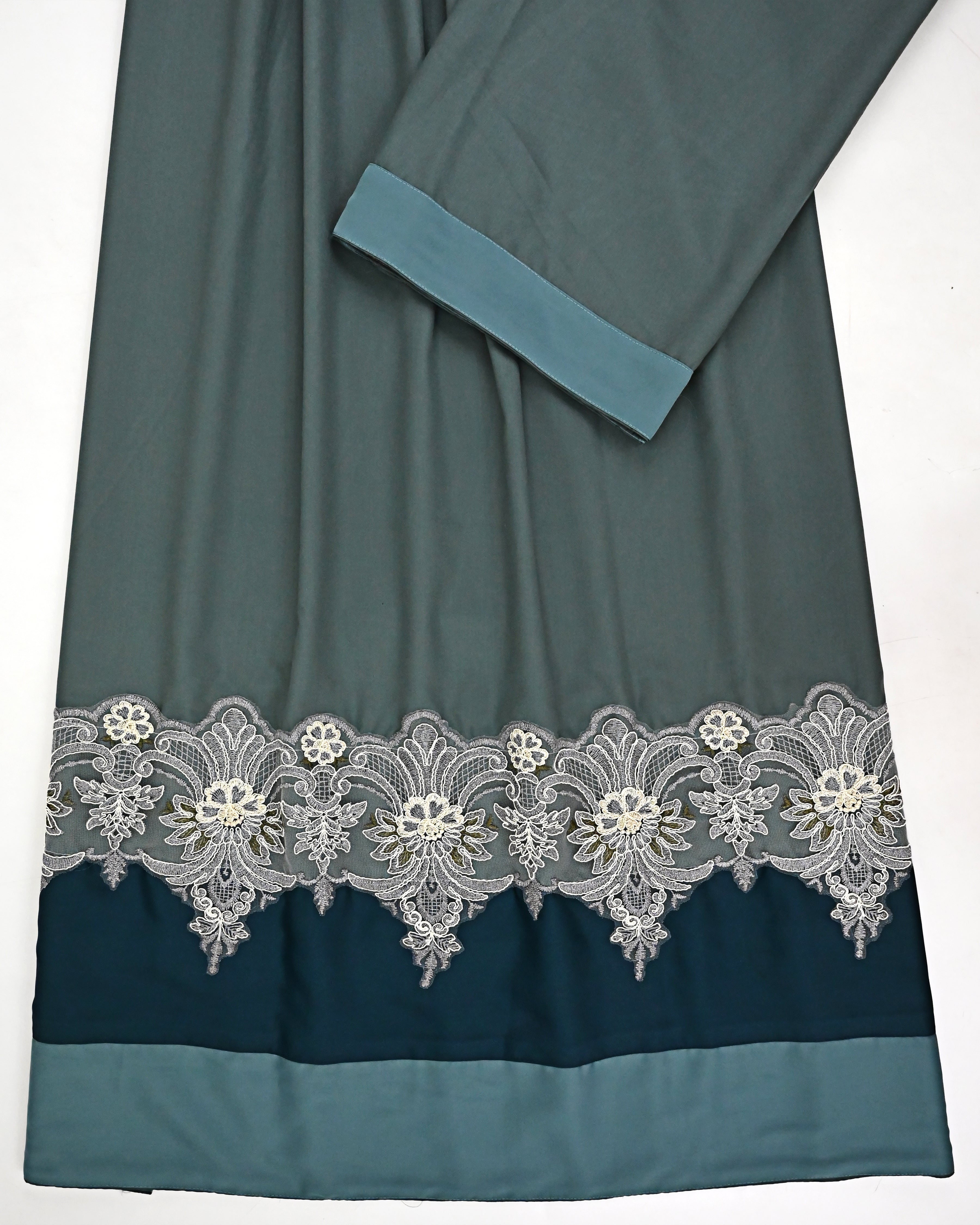 Dark Grey Rida With Smart Imported Lace & Smart Dark Panel