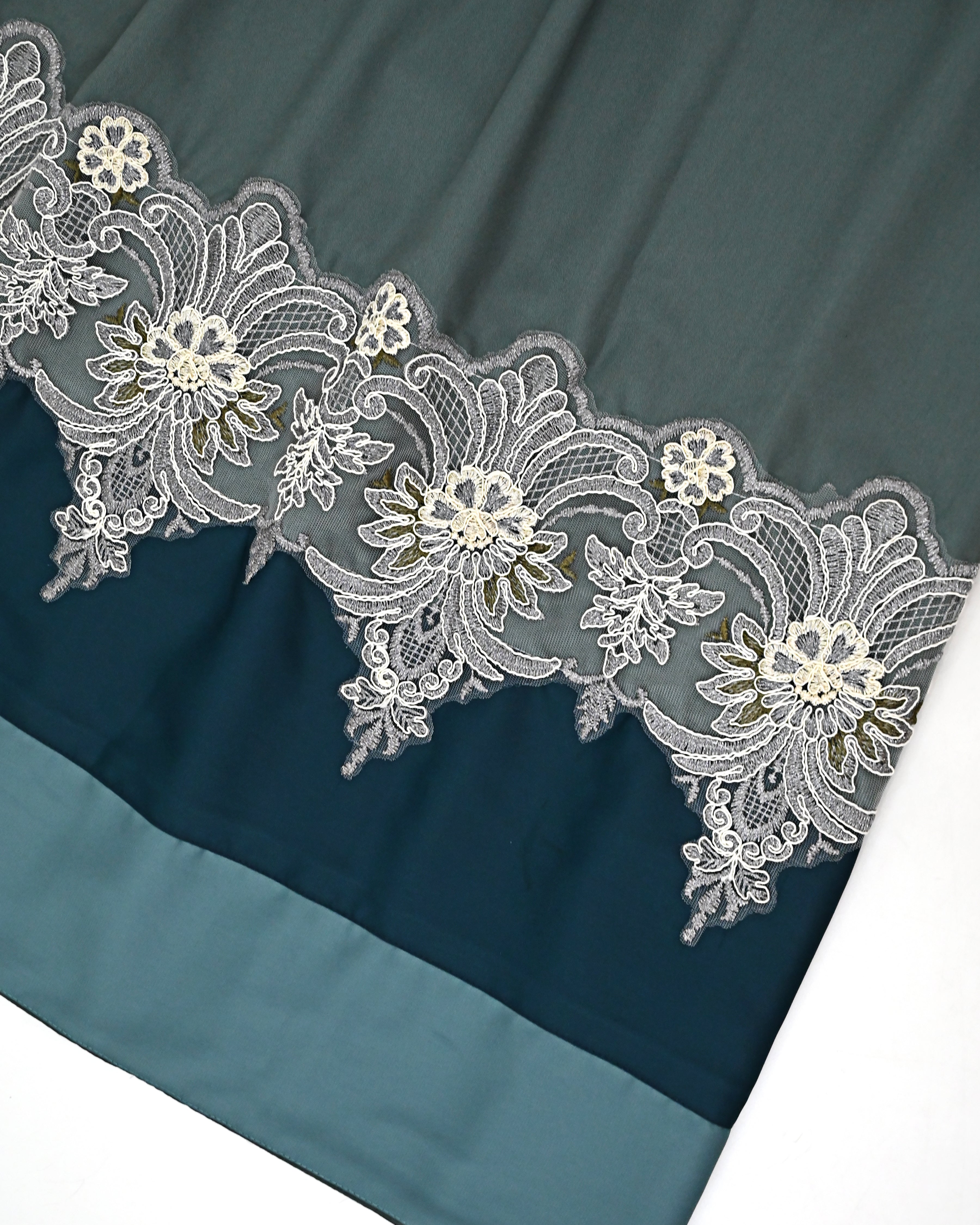 Dark Grey Rida With Smart Imported Lace & Smart Dark Panel