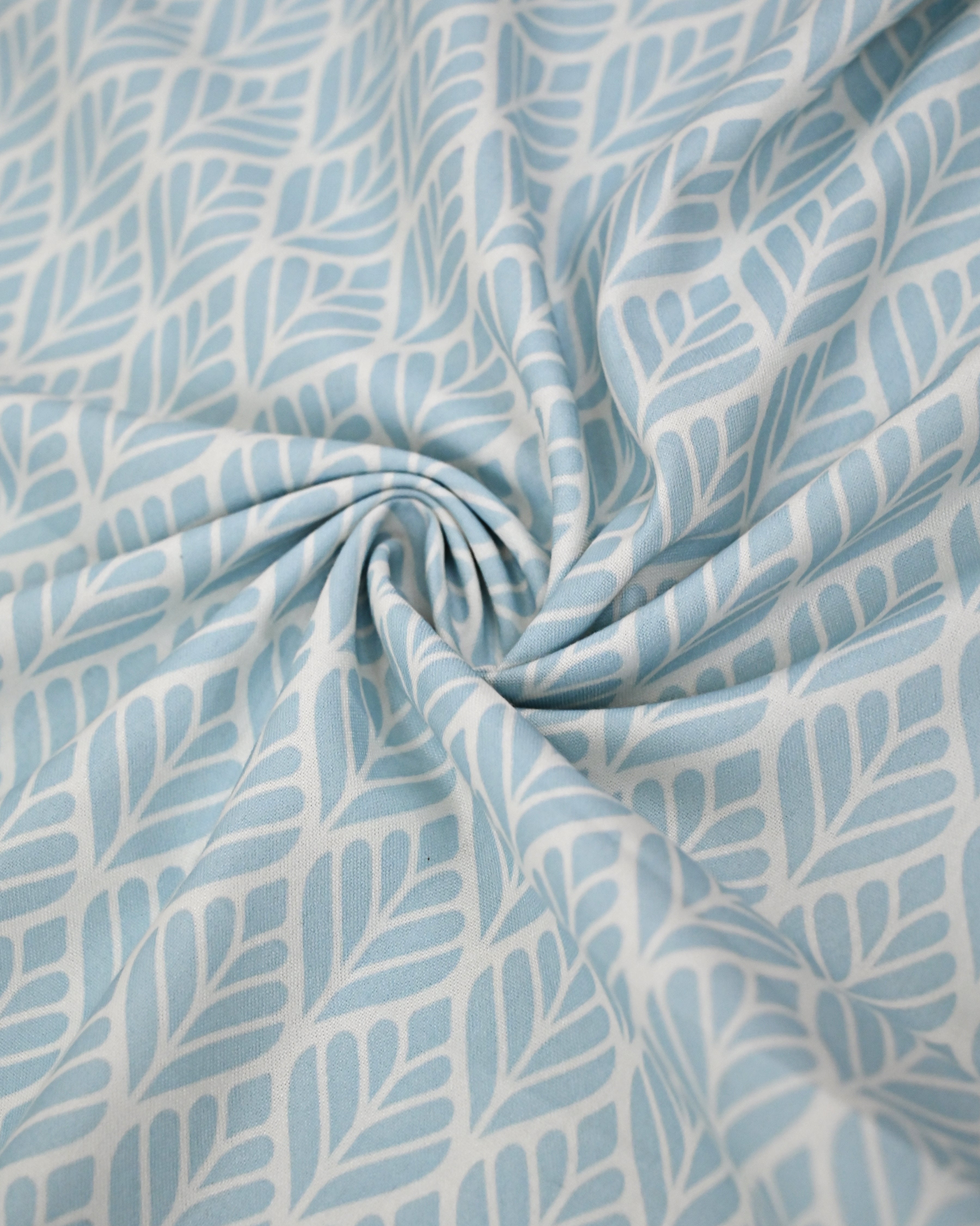 Light Blue Self Print Rida With Smart Plain Panel & Smart Lace