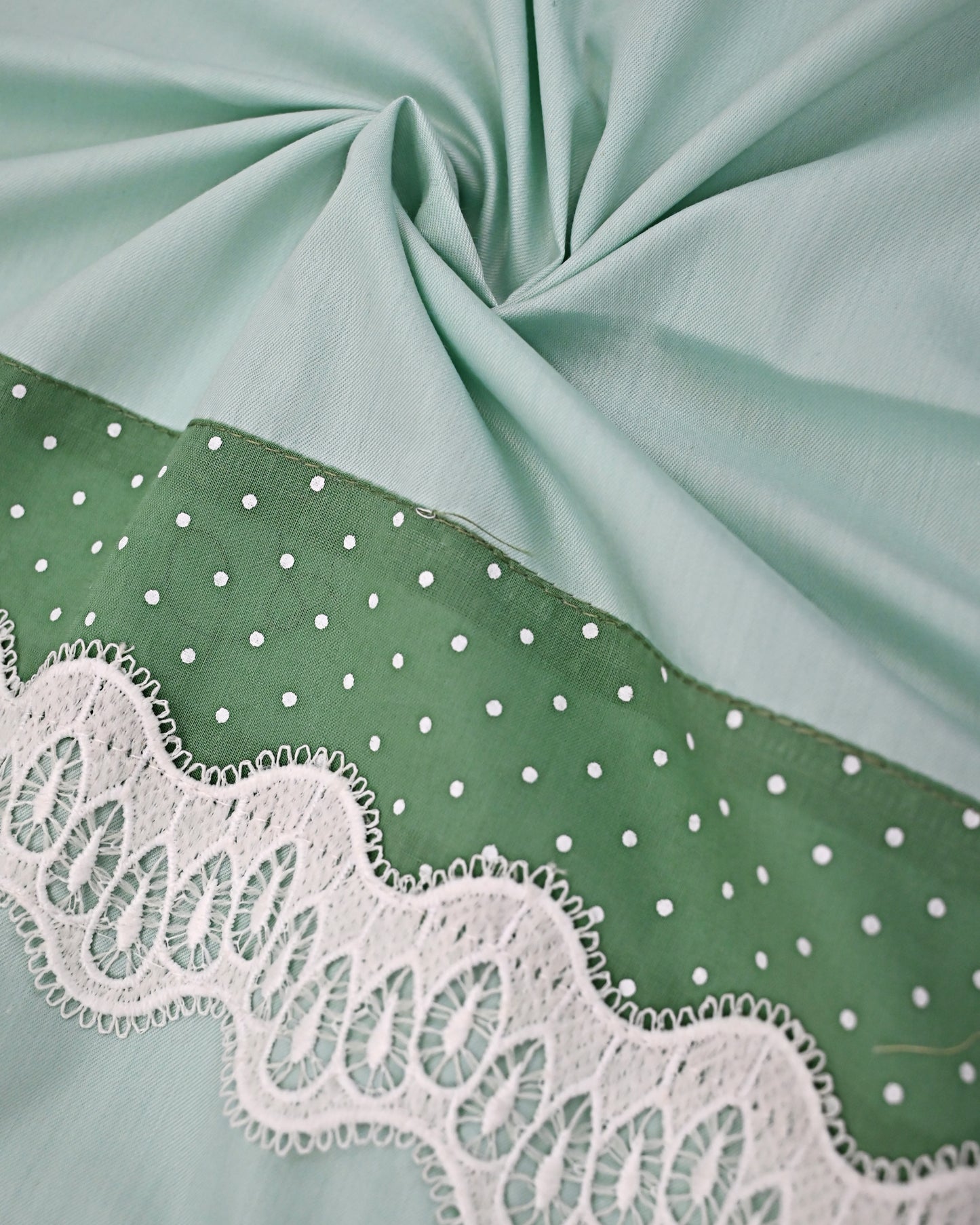 Aquamarine Rida With Smart Floral Lace Peice & Smart Panel