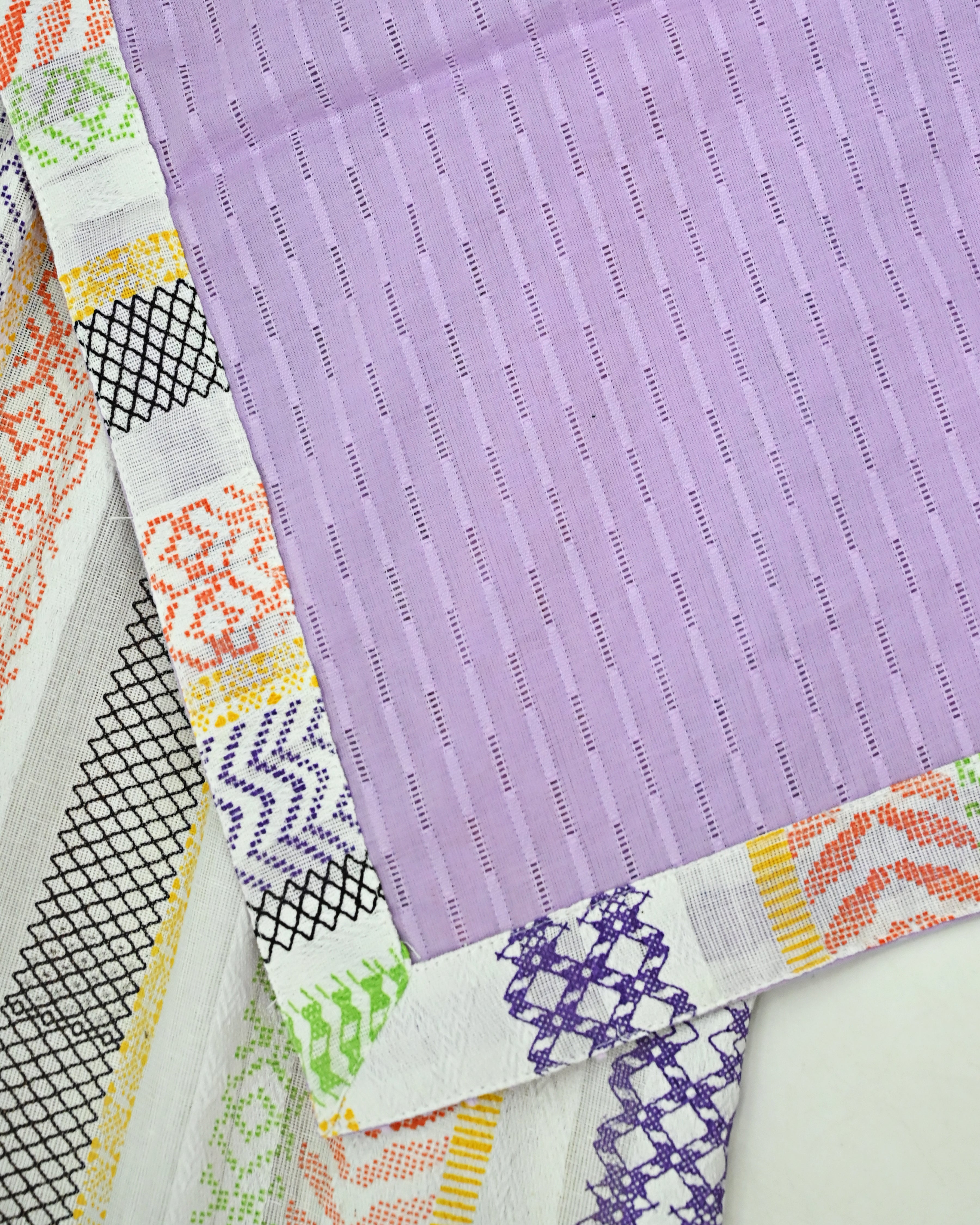 Multi Color Jodi With Green Purple Panel &  Lace/Purple Dupatta With Multi Border