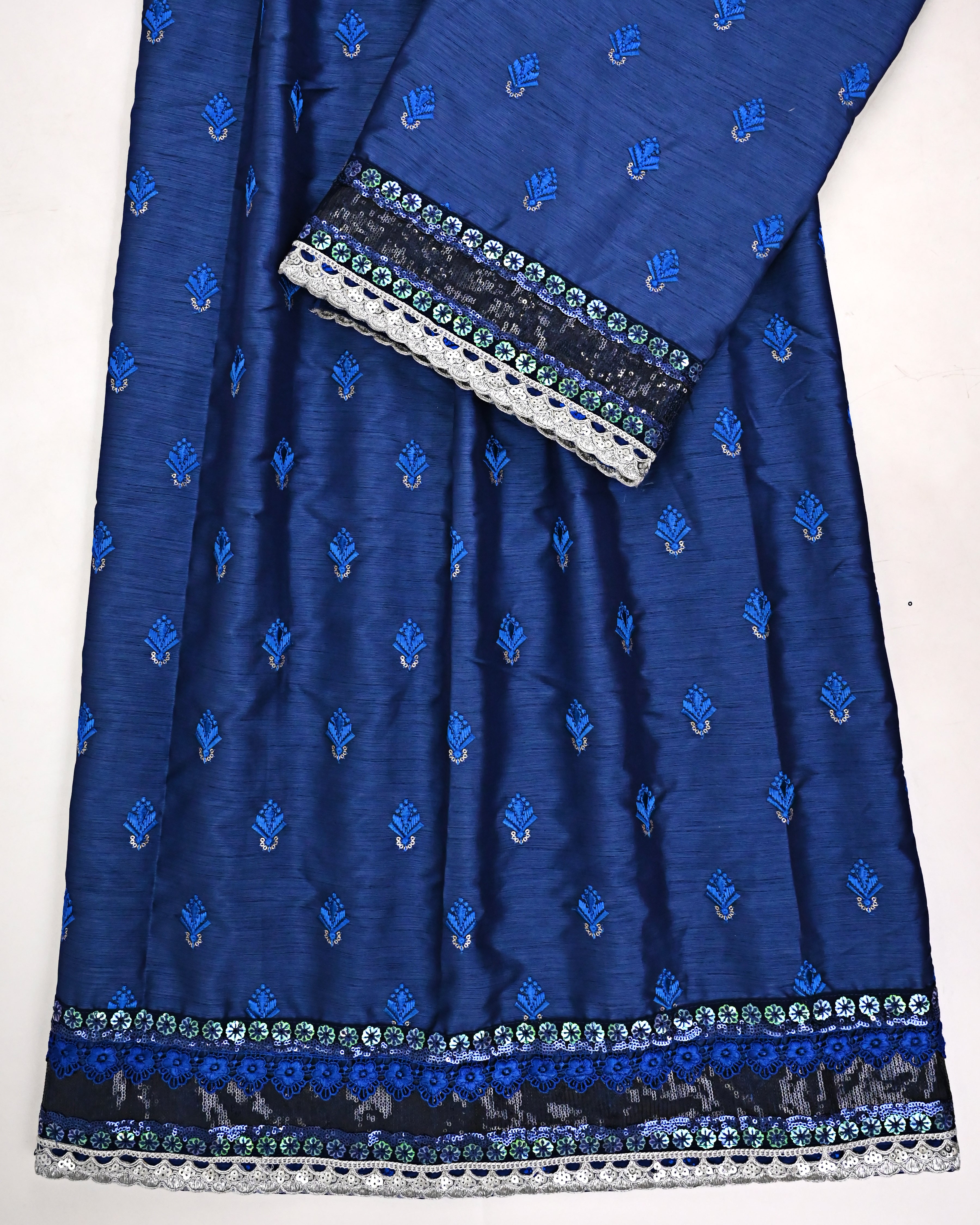Navy Blue Rida With Smart Dark Lace & All Over Booties