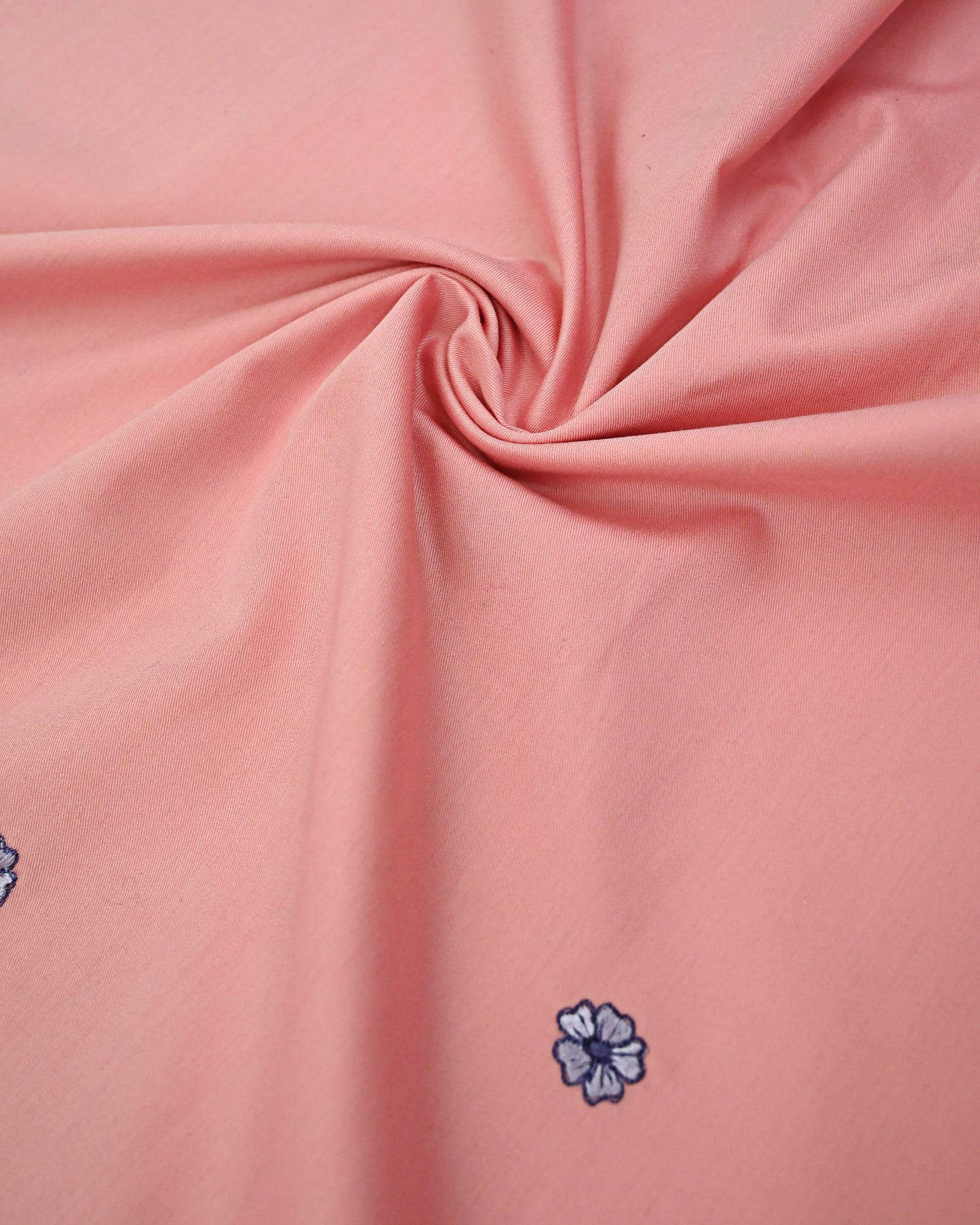 Rose Pink Rida With Smart Panel Smart Lace & Floral Work All Over Small Flowers