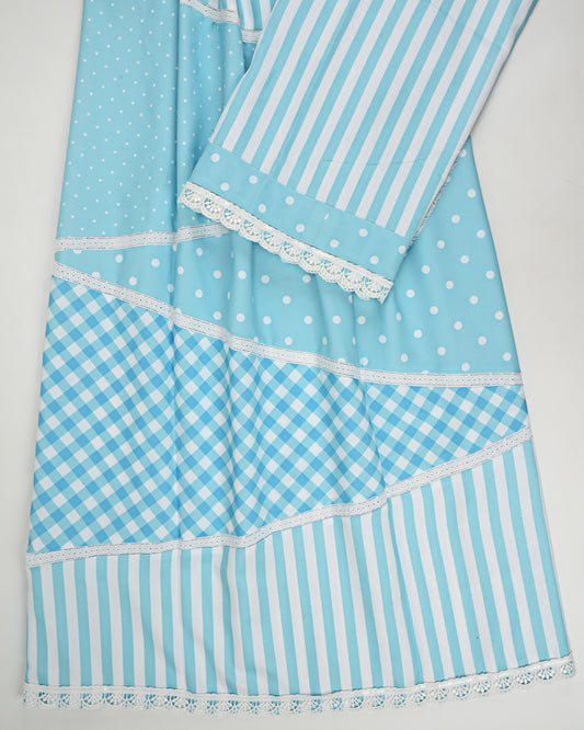 Light Blue Diffferent Design Rida With Cross Pattern