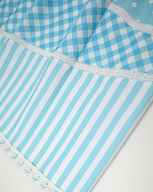 Light Blue Diffferent Design Rida With Cross Pattern