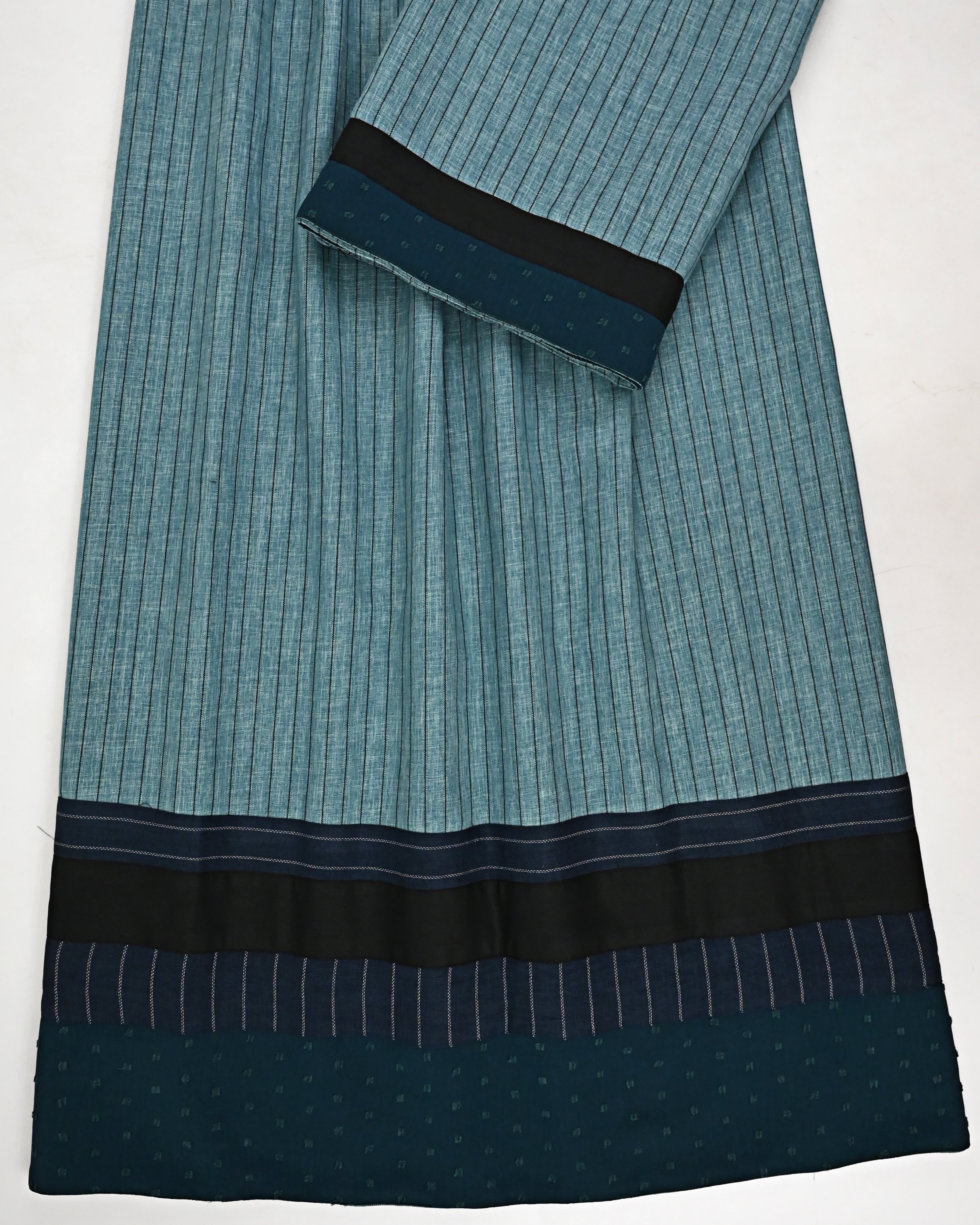 Dark Green Navy Blue Lining Rida With Smart Panel-1050/-